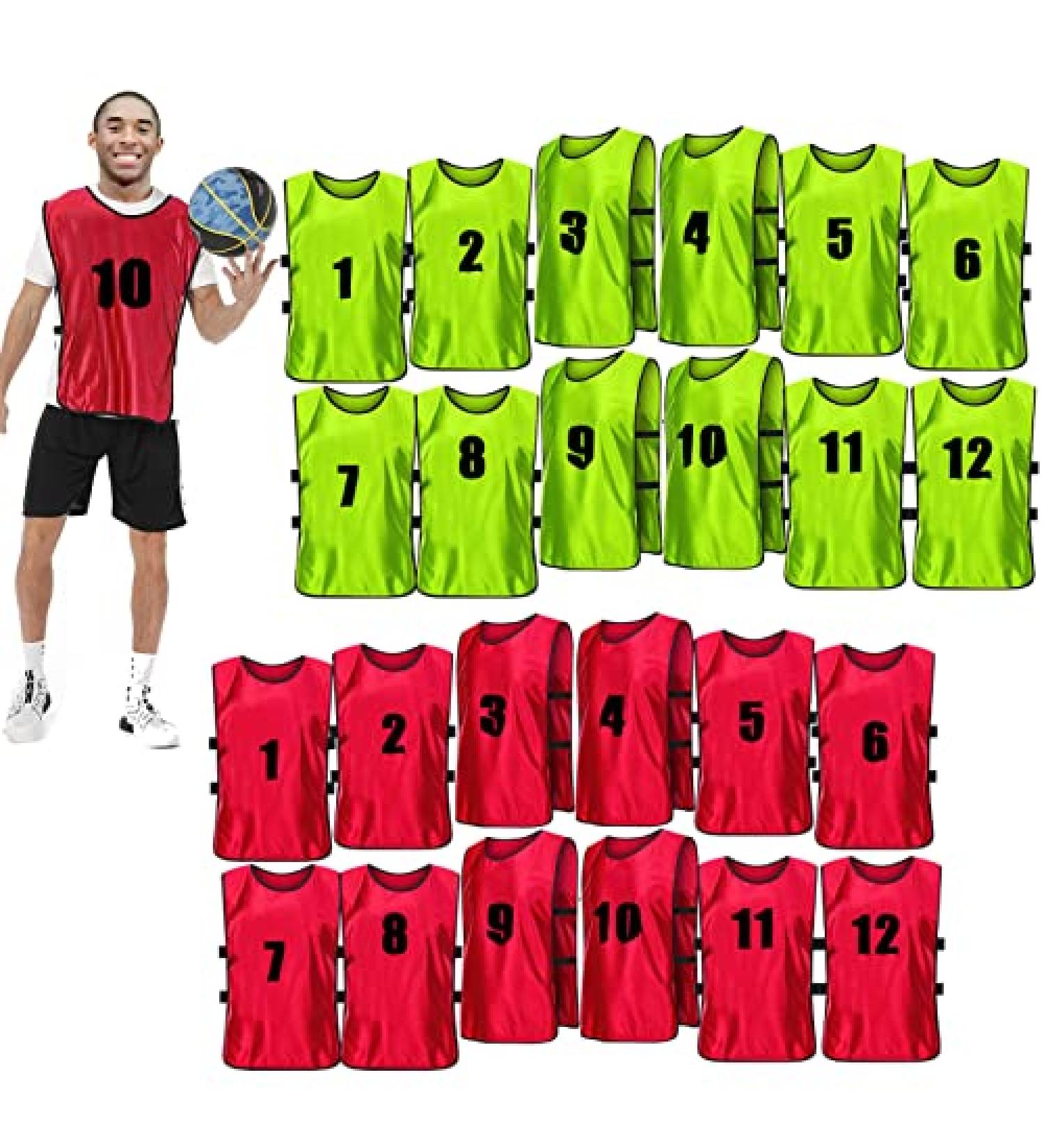 24 Pcs Lightweight Numbered Soccer Practice Vests for Men, Youth & Adults - Scrimmage Jerseys for Soccer, Lacrosse Training - Sport Supplies - Buy Online on GoSupps.com