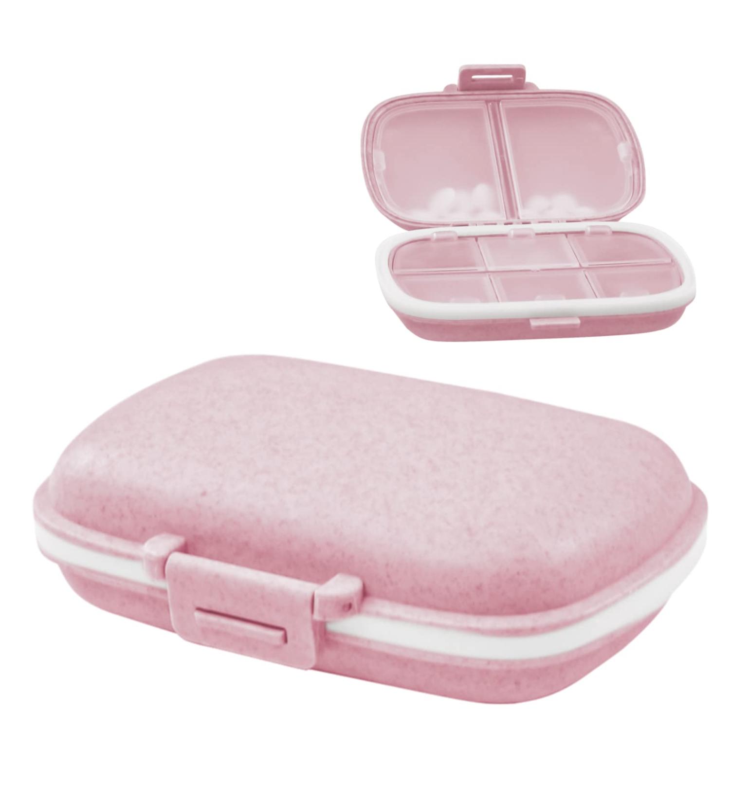 Zuiaso Portable Pill Organizer - 8 Compartments Travel Pill Box for Vitamins & Medicines - Pink - Perfect for Pocket & Purse - Buy Online on GoSupps.com