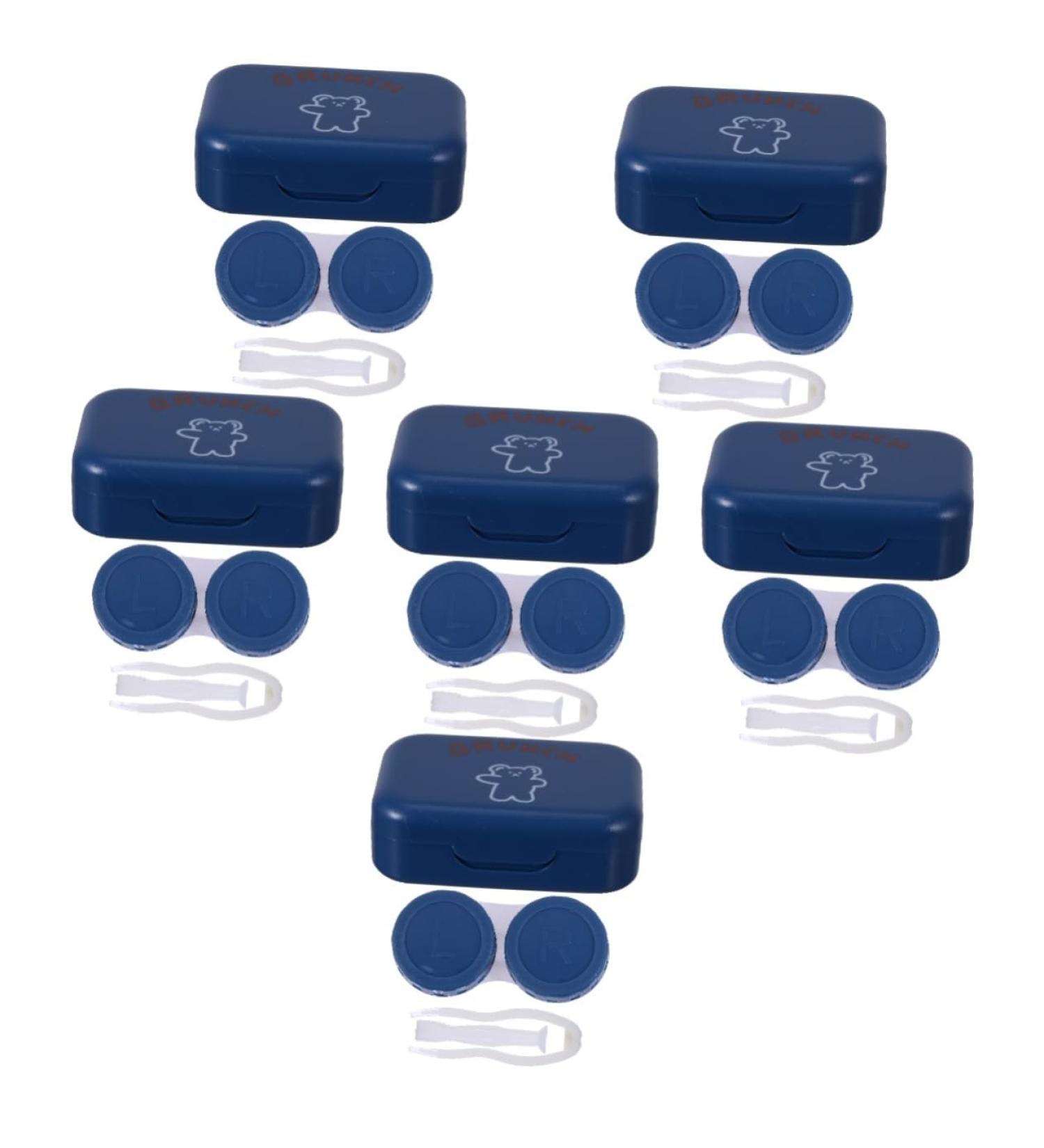 Partykindom 6 Sets Colored Contact Lens Containers - Portable Glasses Case with Pink Mirror Holders - Buy Online on GoSupps.com