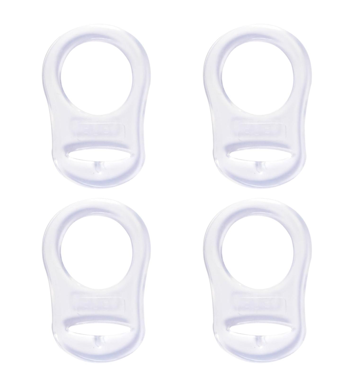 Xisaoi Silicone Ring for Pacifier Chain - 4 Transparent Silicone Button Rings & Baby Pacifier Strap - Ideal Pacifier Chain Adapter - Buy Online on GoSupps.com