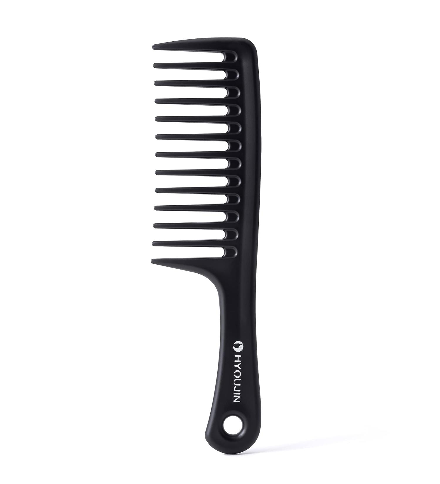 HYOUJIN Black Wide Tooth Detangling Comb - Best Styling for Curly Wet Long Hair - Buy Online on GoSupps.com