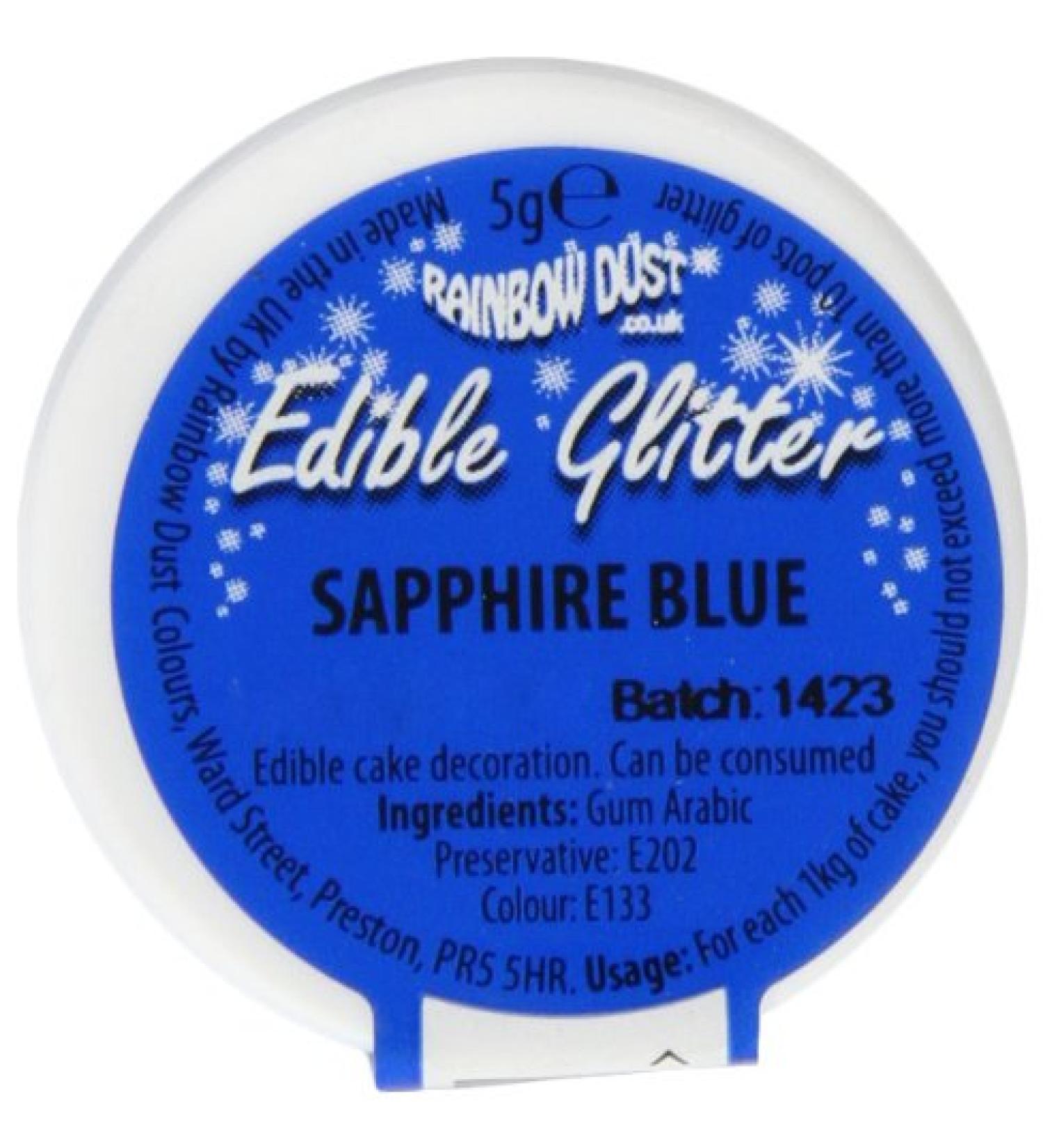Buy Rainbow Dust Edible Glitter Powder - Sapphire Blue (5g) for Stunning Desserts | International Shipping Available - Buy Online on GoSupps.com