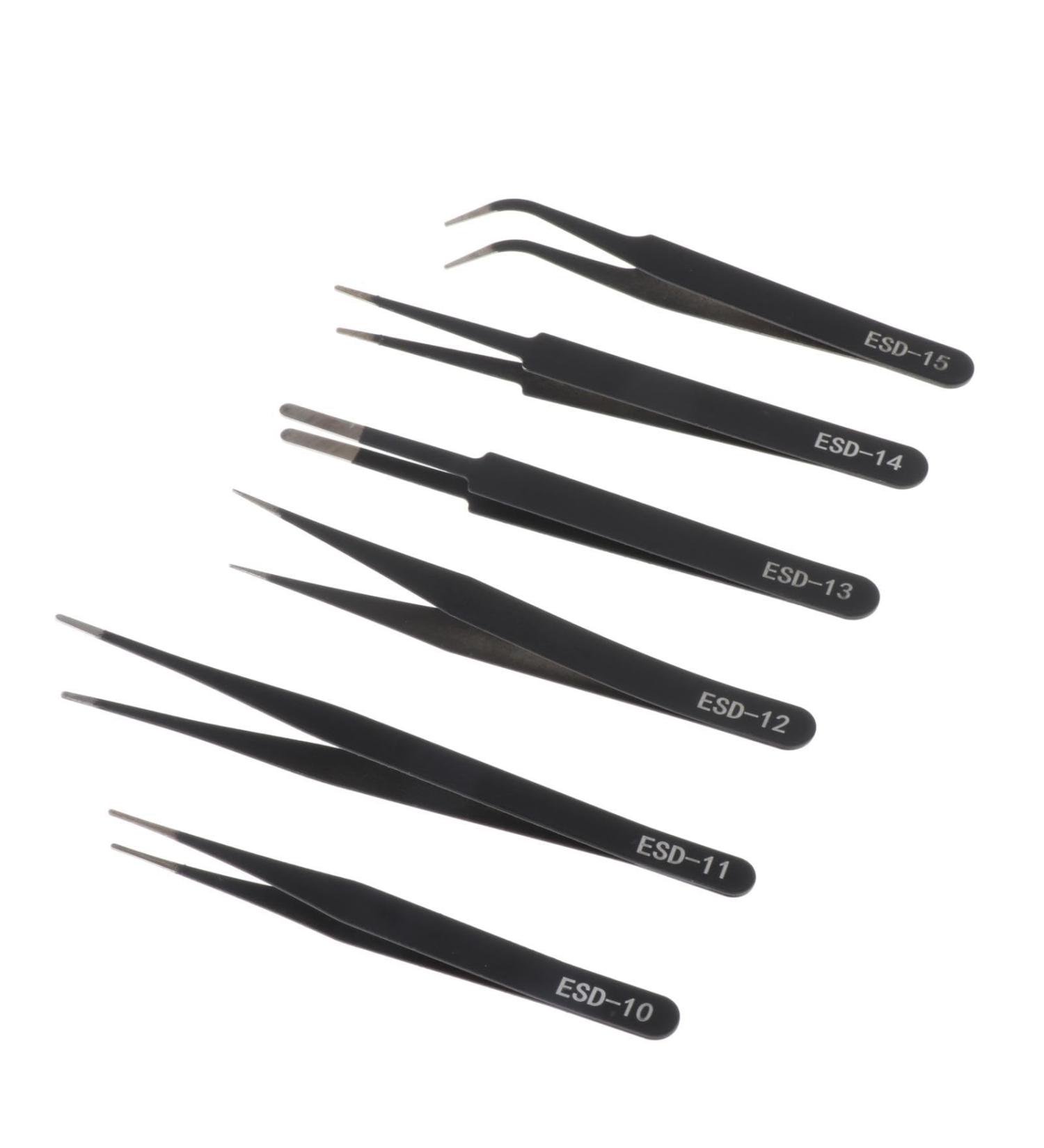 Folpus 6-Part Precision Pink Set - Stainless Steel Tweezers & Multifunctional Electronic Repair Tools for Handicrafts - Buy Online on GoSupps.com