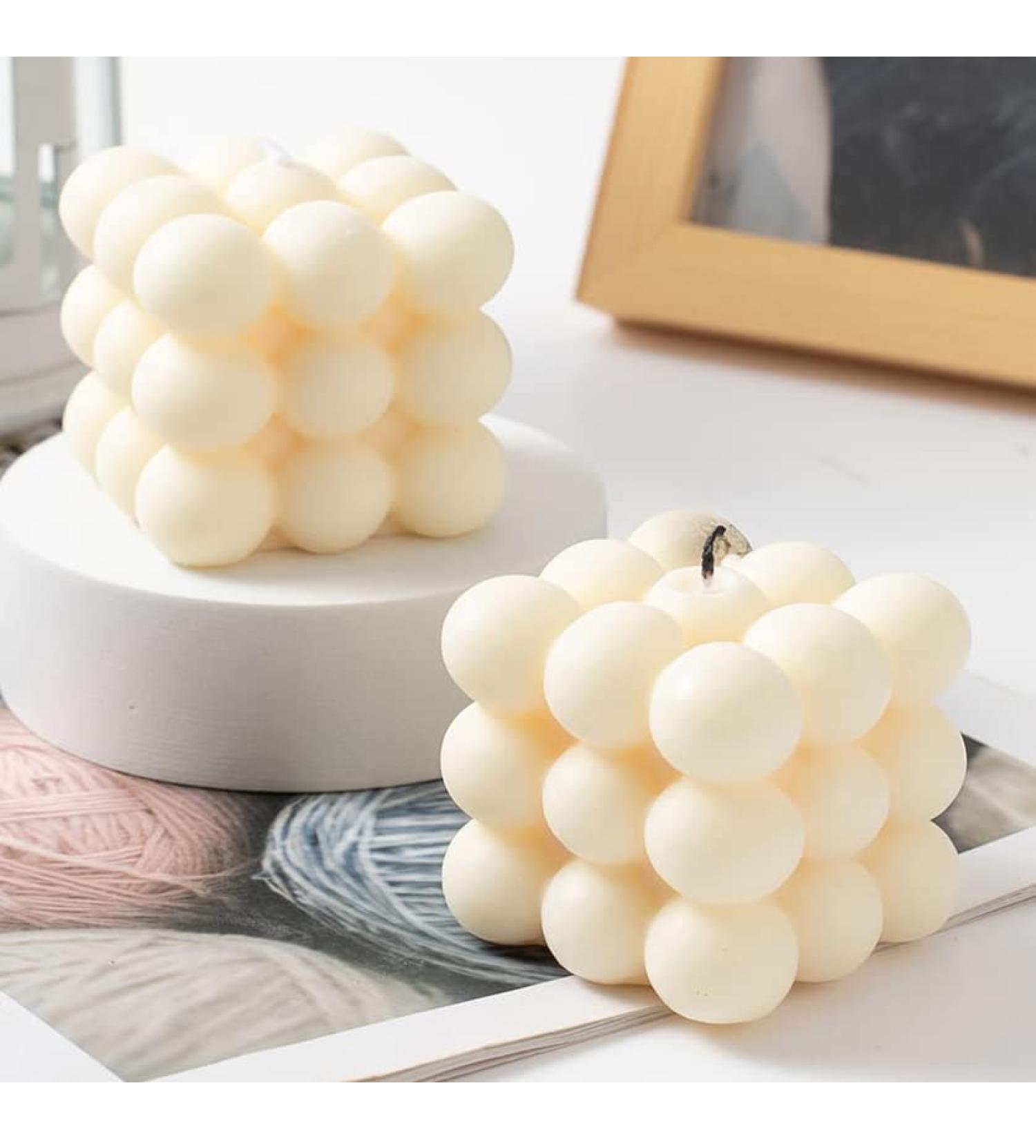 Buy Off-White Scented Candles | 2Pcs Decorative Bubble Candles Set for Home Decor - Perfect Gifts for Mother Friends & Lover - Buy Online on GoSupps.com