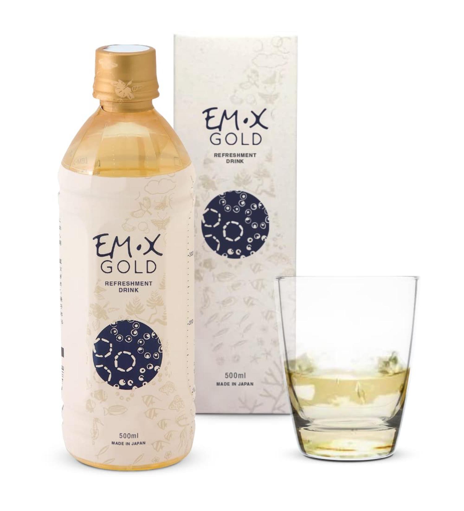 TeraGanix EM-X Gold Prebiotic Anti Aging Gut Health Drink (50 Day Supply) - Reduce Joint Pain & Inflammation, Liquid Antioxidants Supplement, Balance pH - 500mL - Buy Online on GoSupps.com