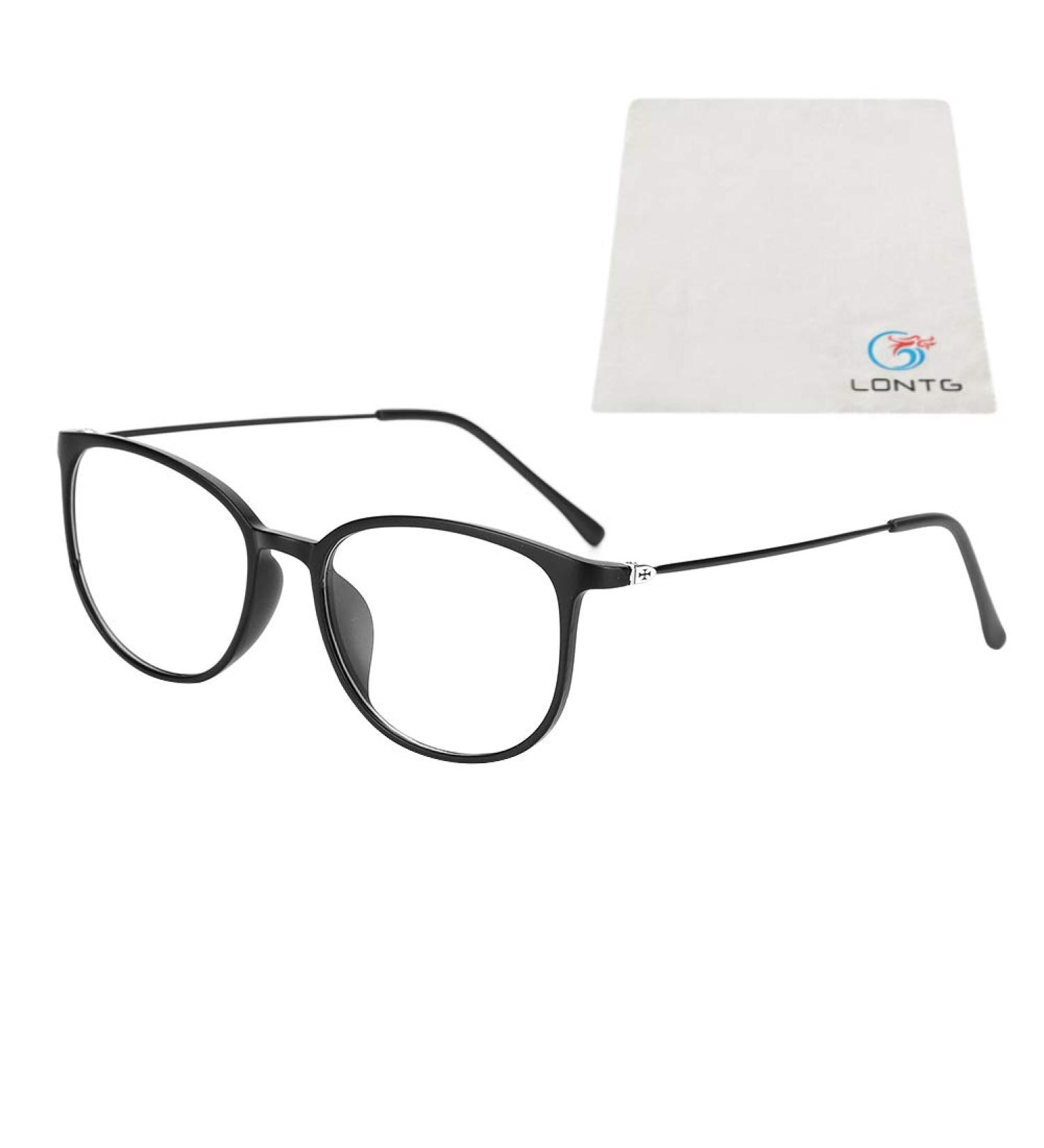 Retro Clear Lens Glasses for Students - Unisex Nerd Frames Fashionable Round Decorative Computer Reading Glasses with Case - Buy Online on GoSupps.com