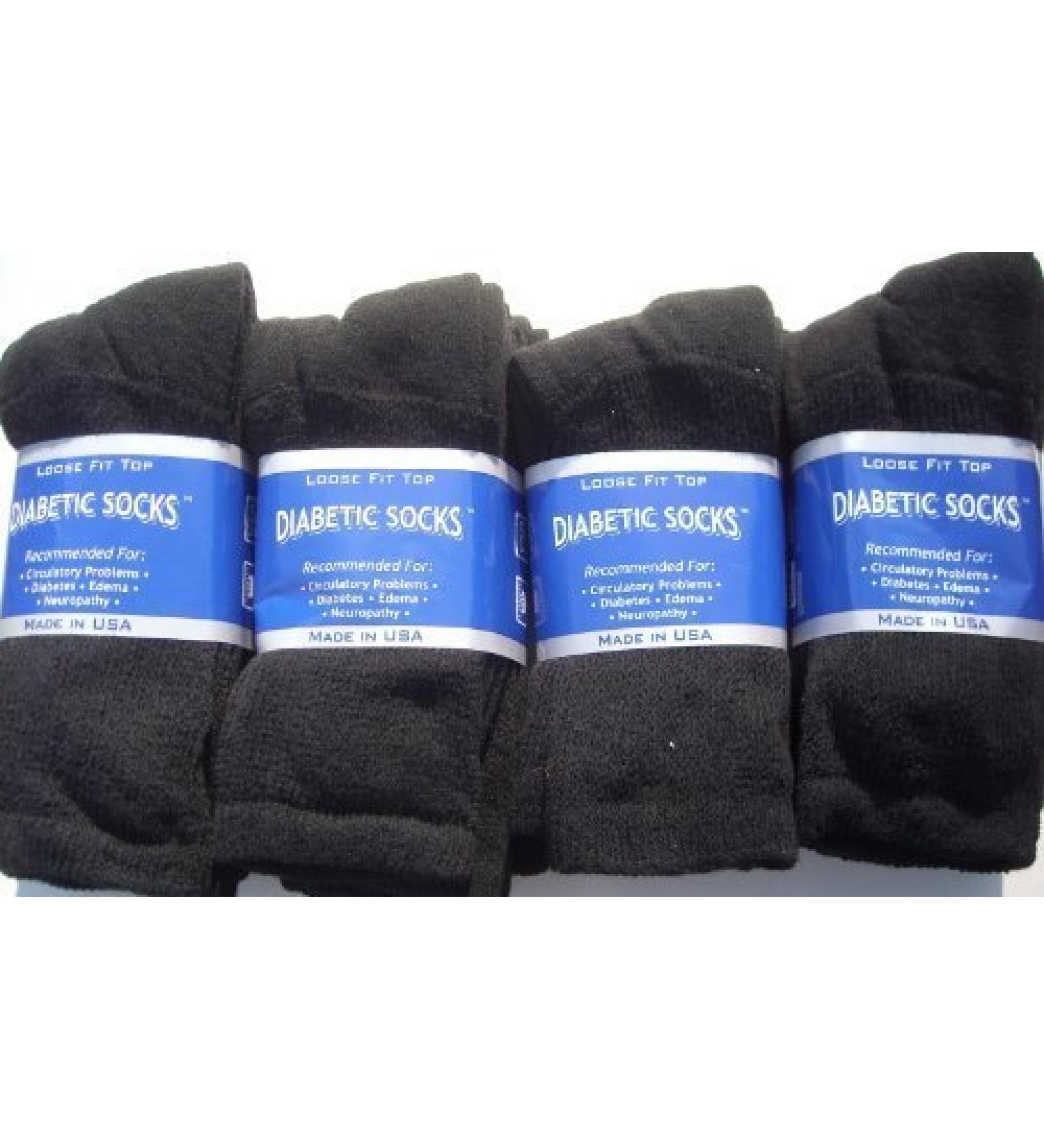 Diabetic CREW Socks MEN XL sock size 13-15 1 dozen Pairs Black by Creswell