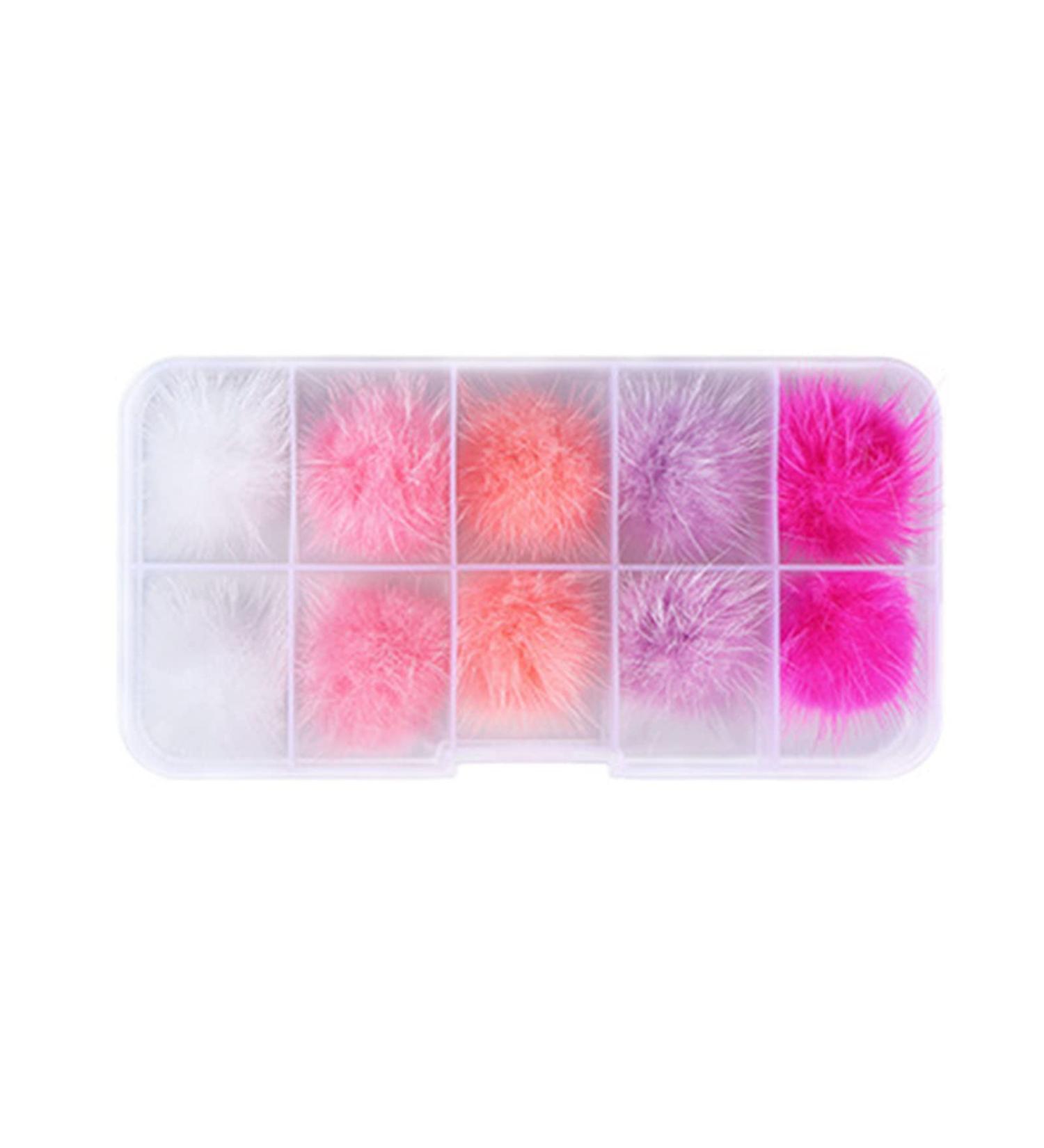 Nail Pom Detachable Nail Plush Acrylic Nail Tips Decorations Accessories Nail - Buy Online on GoSupps.com