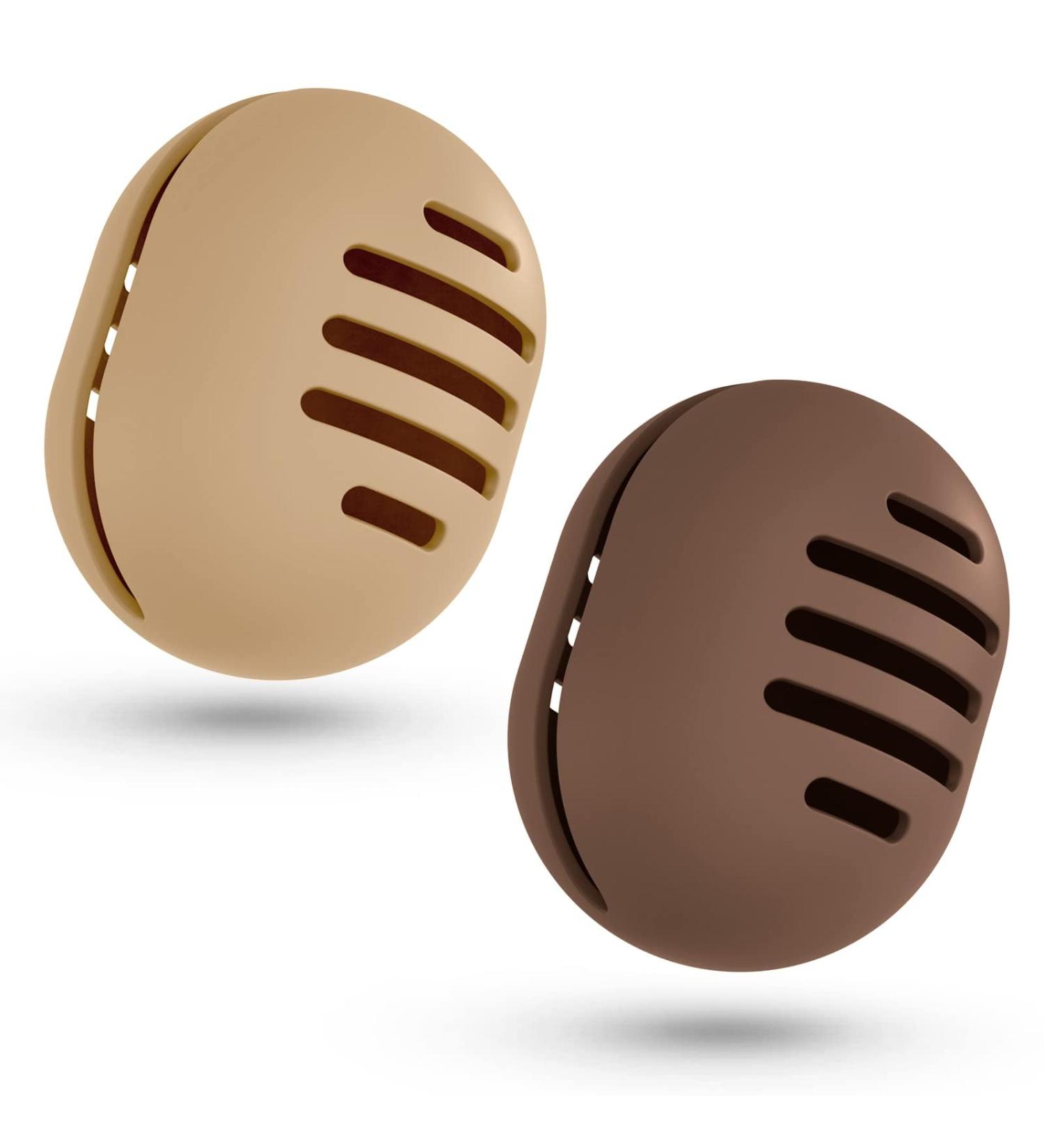 Fauxomor Makeup Sponge Holder - 2-Pack Breathable Ultra-Soft Silicone Beauty Blender Travel Case | Khaki & Coffee | Perfect for All Makeup Sponges - Buy Online on GoSupps.com