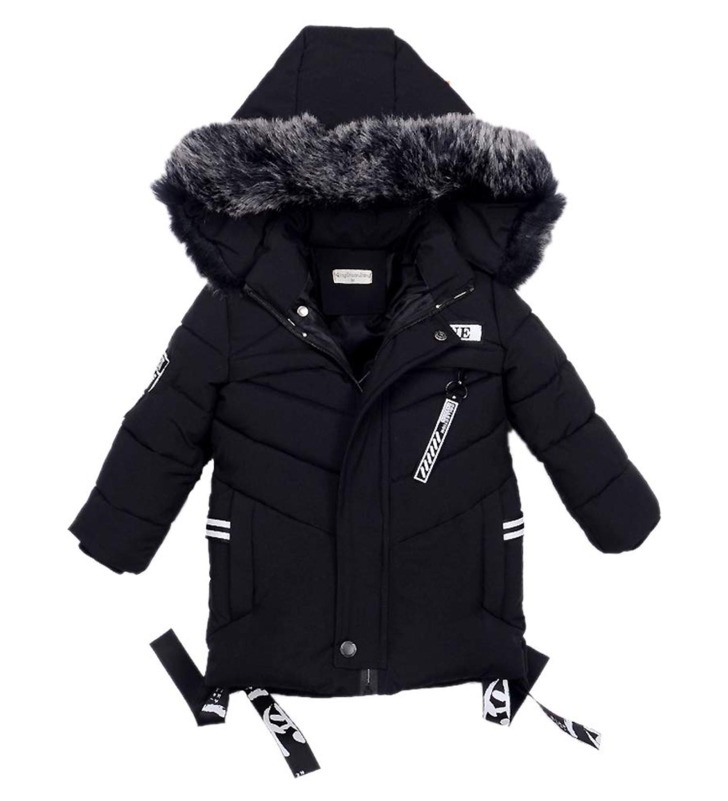 Odziezet Baby Boy Down Coat | Hooded Puffer Zipper Jacket | Winter Outerwear | Black | 1-2 Years - Buy Online on GoSupps.com
