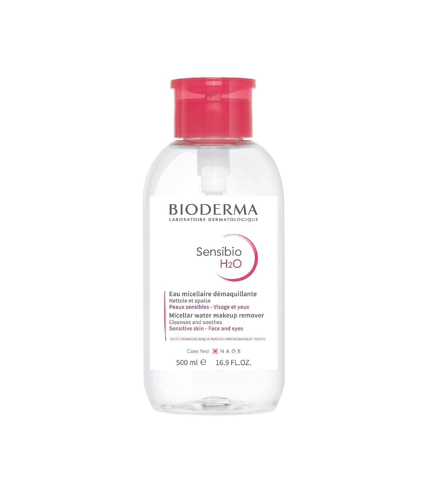 Bioderma Sensibio H2O 500ml with Pump - Gentle Micellar Water - 1 Pack - Buy Online on GoSupps.com