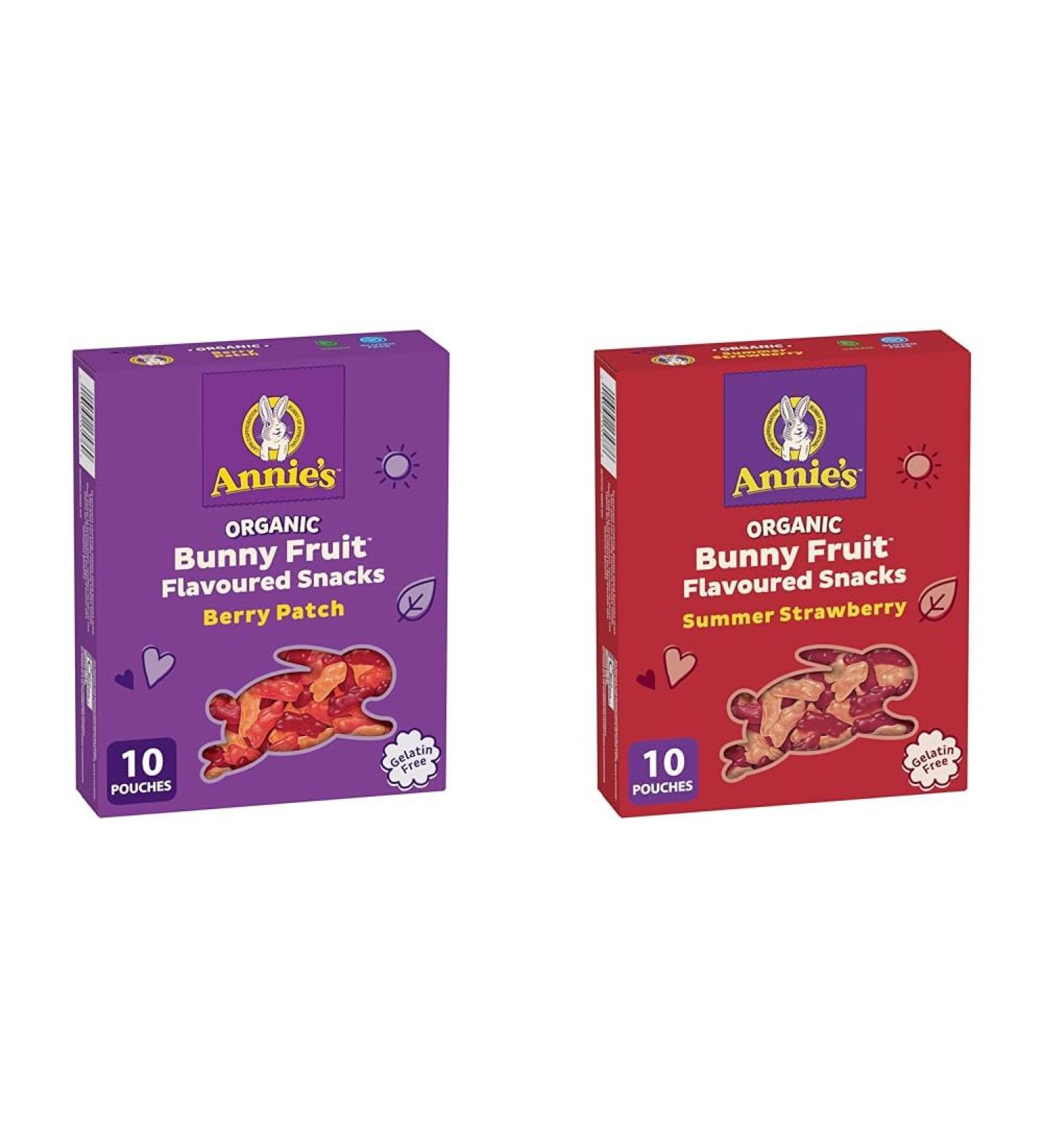 ANNIE'S - FAMILY PACK SIZE - Organic Fruit Flavoured Snacks Berry Pack of 10 Pouches & FAMILY PACK - Organic Fruit Flavoured Snacks Strawberry Pack of 10 Pouches Fruit Snack + Snacks Strawberry - Buy Online on GoSupps.com
