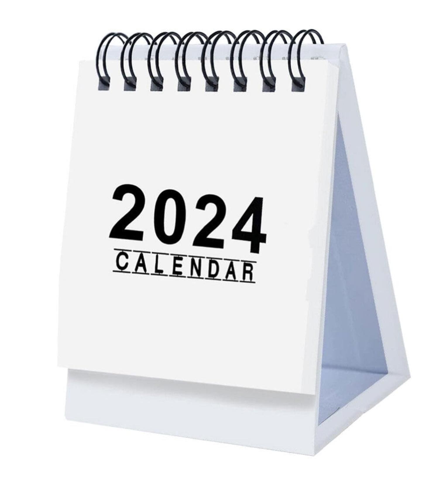 NUOBESTY Mini Desk Calendar 2024 Standing Calendar Small Desktop Calendar Twin-Wire Binding Calendar Daily Schedule Planner for Planning Organizing - Buy Online on GoSupps.com