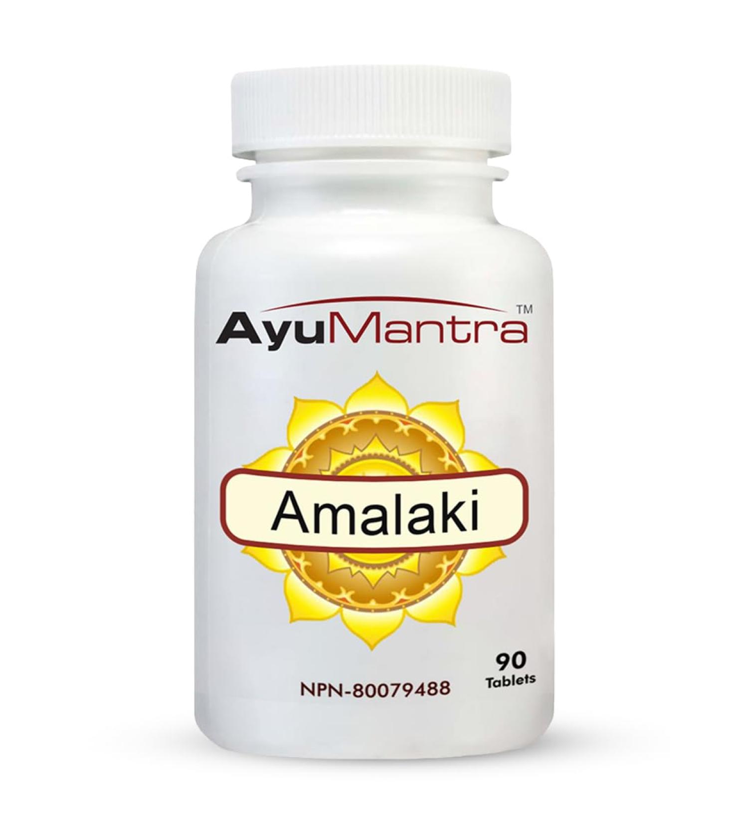 AyuMantra Organic Amalaki (Indian Gooseberry/Emblica Officinalis) Extract Tablets - 90 Tablets 1000 mg - Buy Online on GoSupps.com