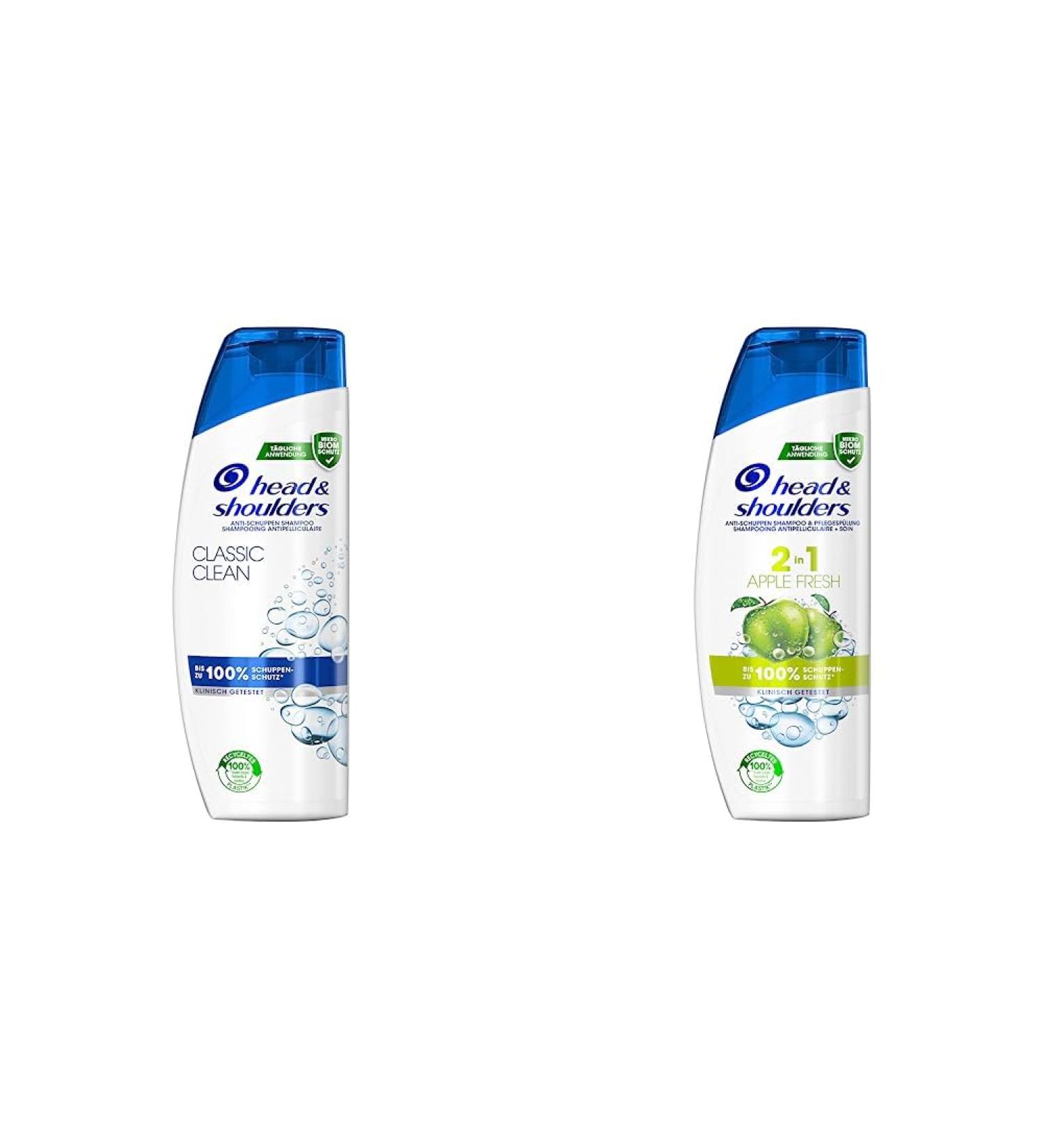 Head & Shoulders Classic Clean Anti-Dandruff Shampoo Bundle - 250ml & 300ml | 100% Dandruff Protection & Fresh Apple Scent | Buy Online for International Shipping - Buy Online on GoSupps.com
