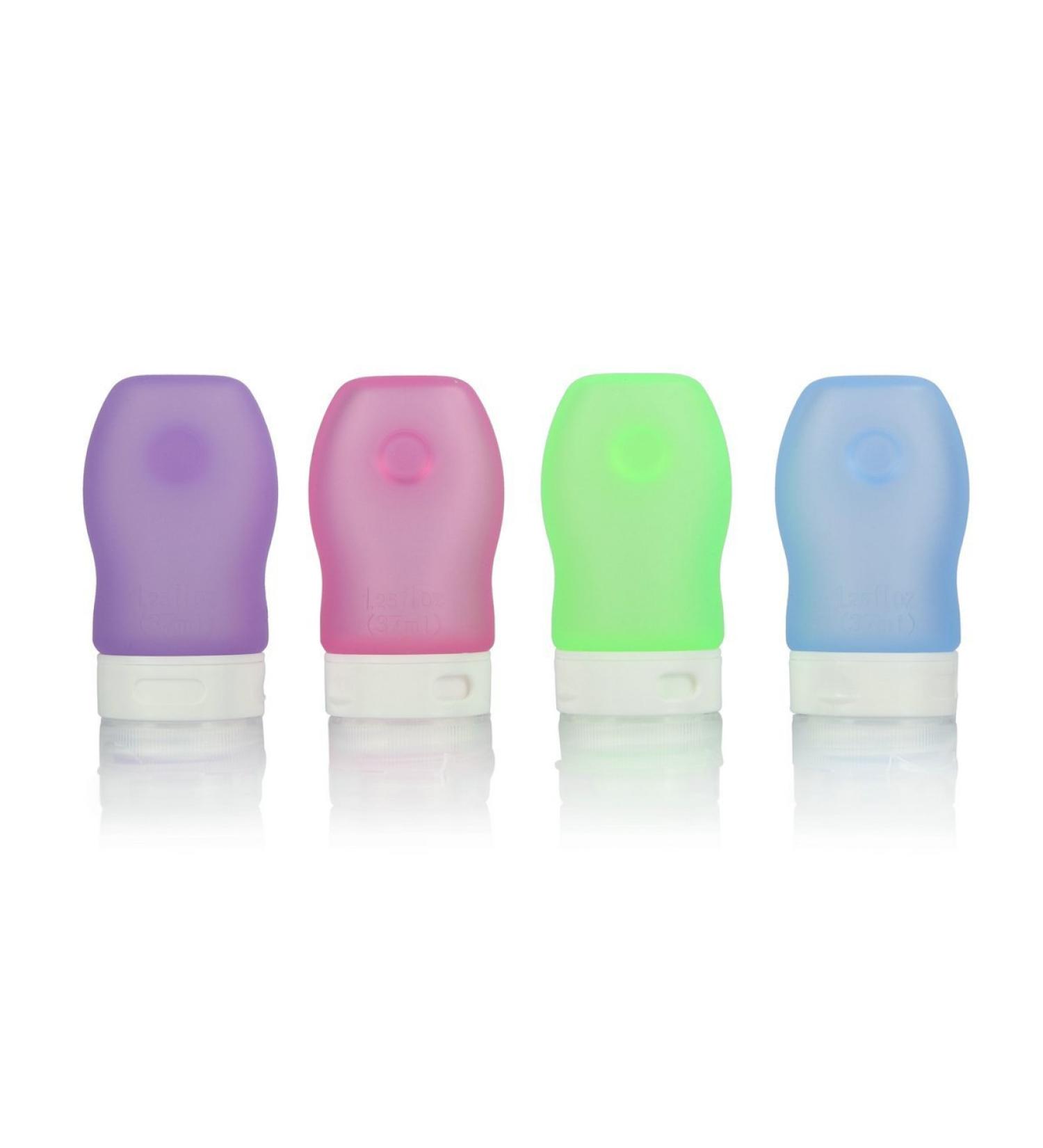 MUUZONING Silicone Travel Cosmetic Bag Set | Leak-Proof 4-Piece with Travel Bottles for Shampoo Cream Rinse & Body Care - Buy Online on GoSupps.com