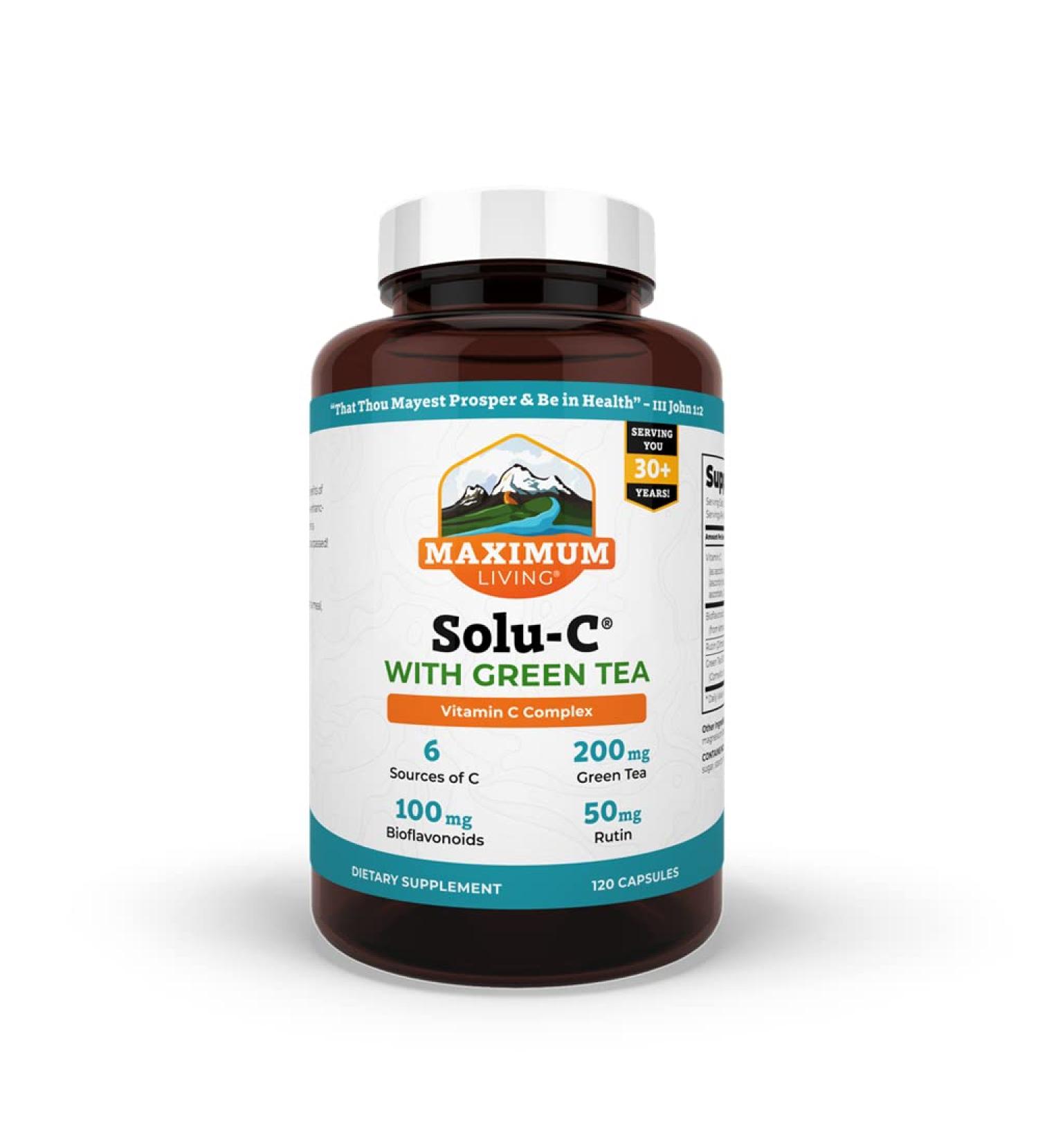 Maximum Living Solu-C with Green Tea - 120 Capsules - Buy Online on GoSupps.com