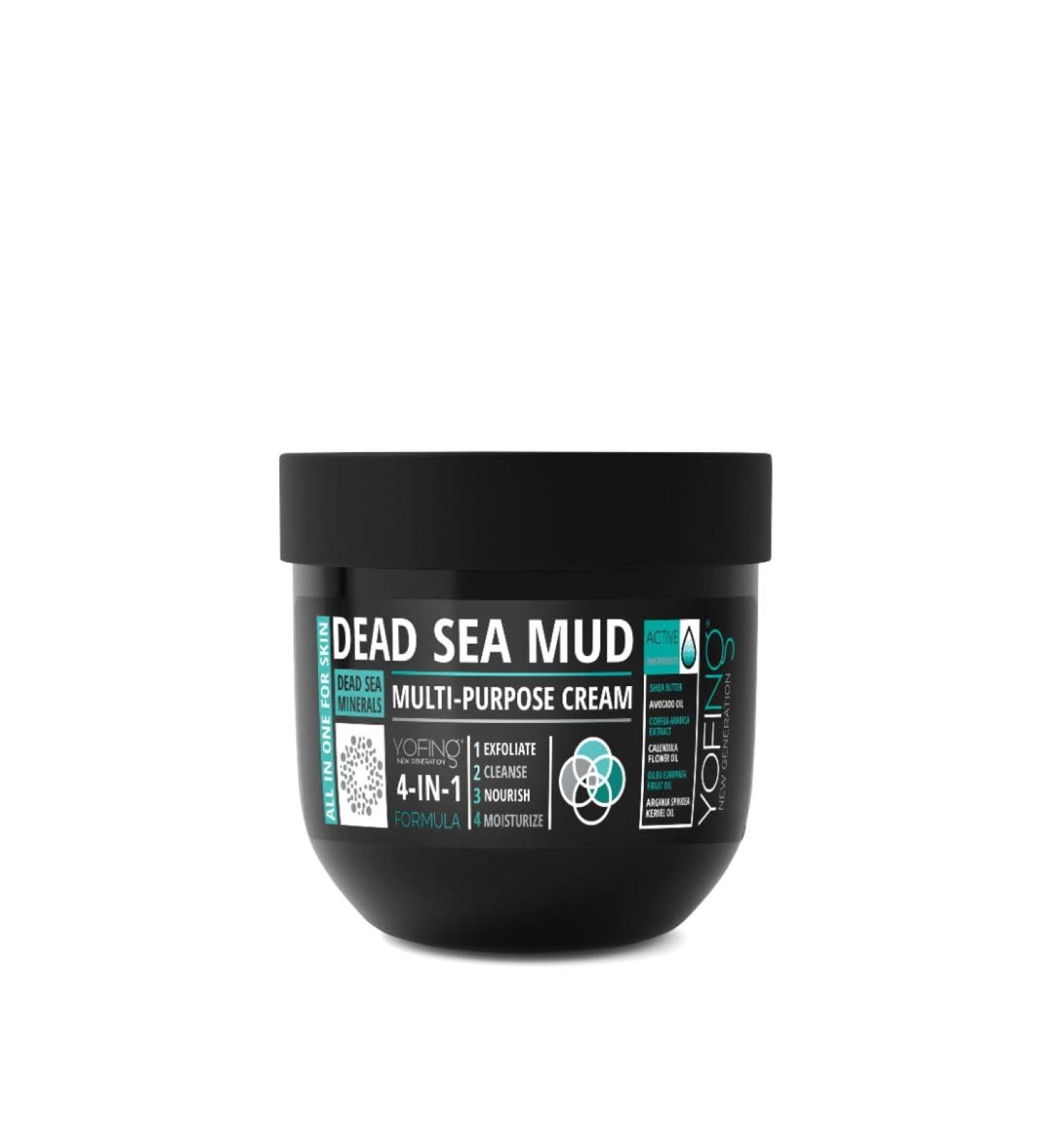 Mer Morte Boue Cr me Multi-Usages 4 en 1 Enrichie en Min raux Naturels de la Mer Morte Huile D'argan Marocaine Beurre de Karit et Extrait de Caf - Pour les Soins de la peau du Visage et du Corps - Buy Online on GoSupps.com