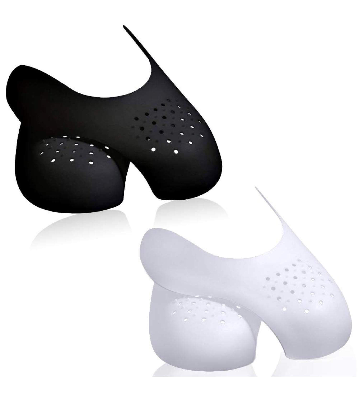 Shoe Crease Protector 2 Pair Set for Men's US Size 7.5-12 - Soft Material, Running & Casual Shoe Toe Box Crease Guard in White & Black - Buy Online on GoSupps.com