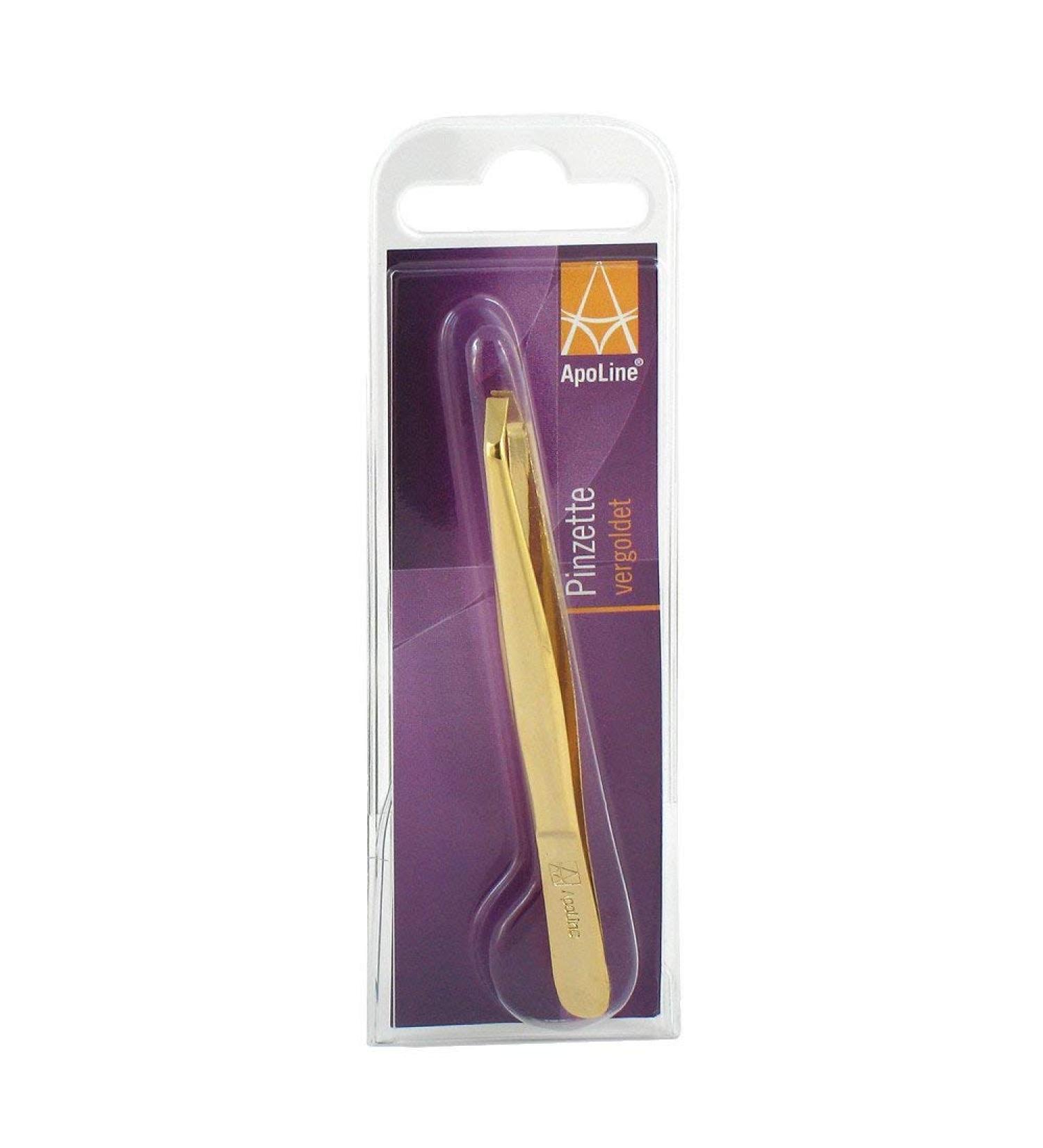 Apoline eyebrow tweezers 9 cm gold plated
