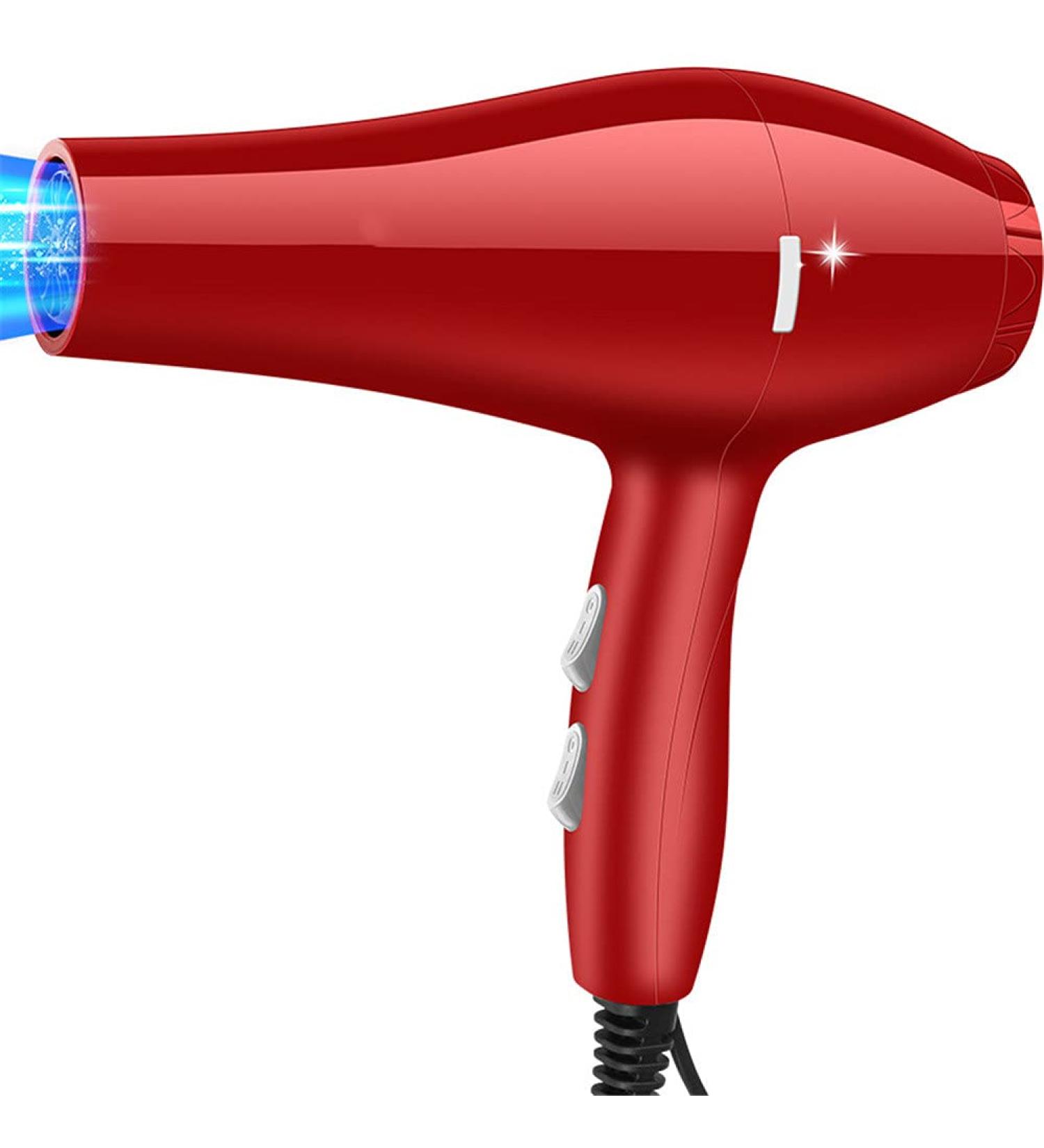 High-Power Blue Light Negative Ion Hair Dryer Household Silent Constant Temperature Hot and Cold Hair Dryer Red - Buy Online on GoSupps.com