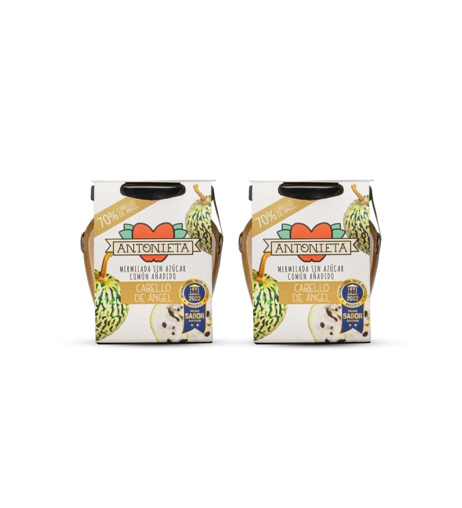OLD SCHOOL COOKING ANTONIETA 2-Pack Angel Hair Jam - Internationally Award-Winning Jam (Brussels) - Jam for Pastries Ensa mades Cakes and Roscons - No Added Sugar - Made in Spain - 2 x 230g