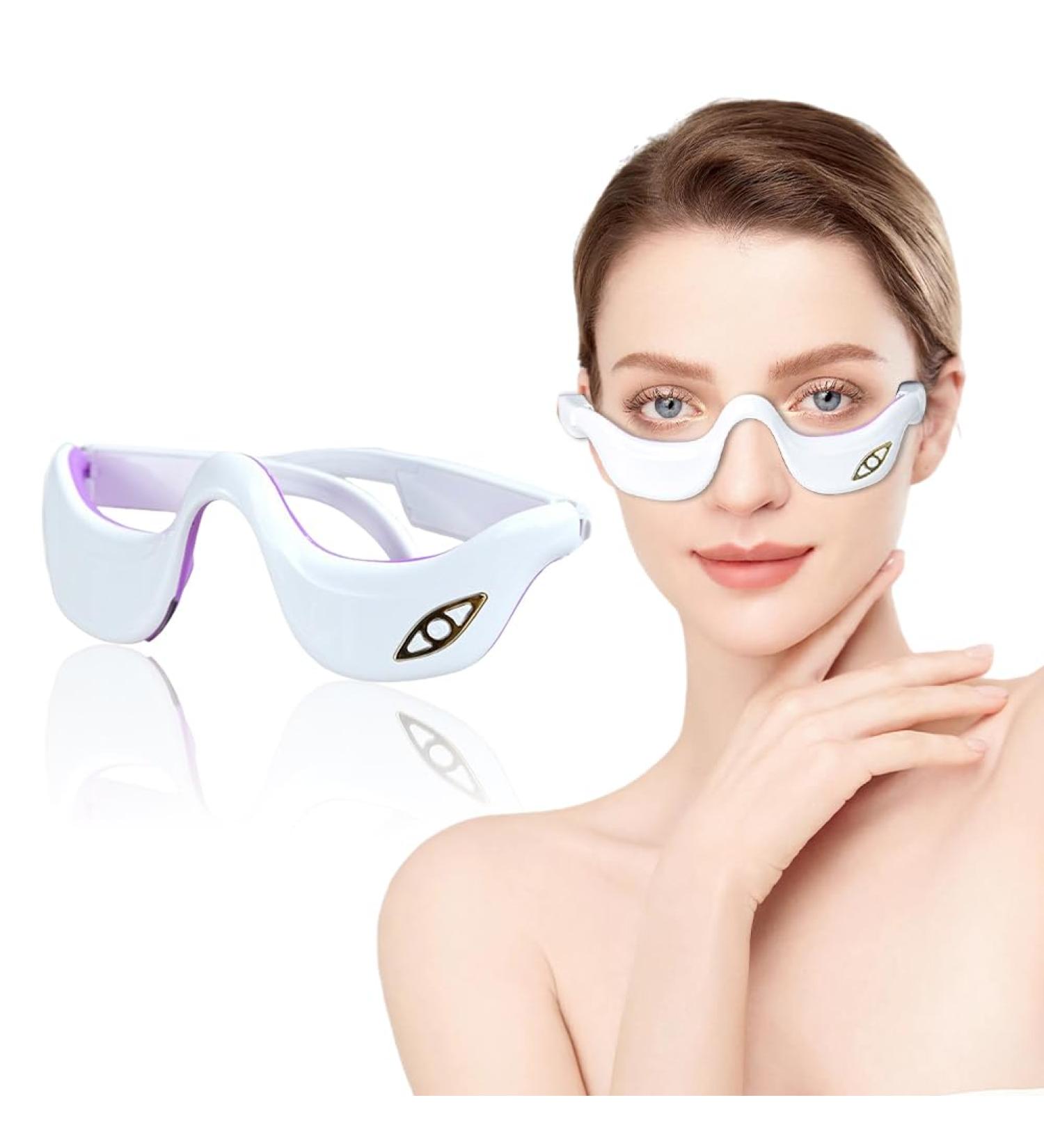 Eye Massager with Heat for Dark Circles & Dry Eyes - 6 Modes & 3 Levels | Anti-Aging Eye Care Device - Buy Online on GoSupps.com