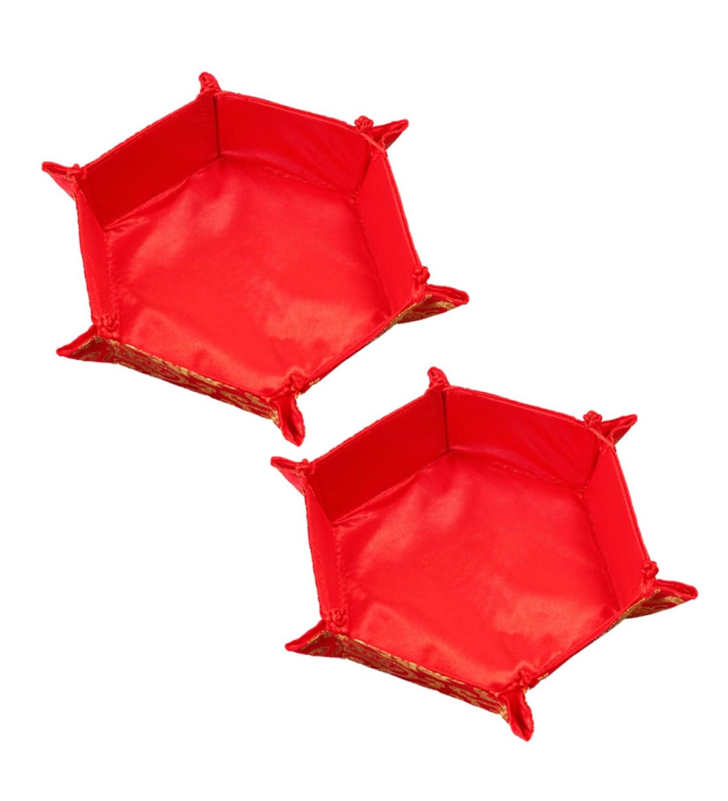 Holibanna Snack Plate 2pcs Spring Festival Decoration Chinese Style Candy Container Candy Box Bride Dried Fruit Plate - Buy Online on GoSupps.com