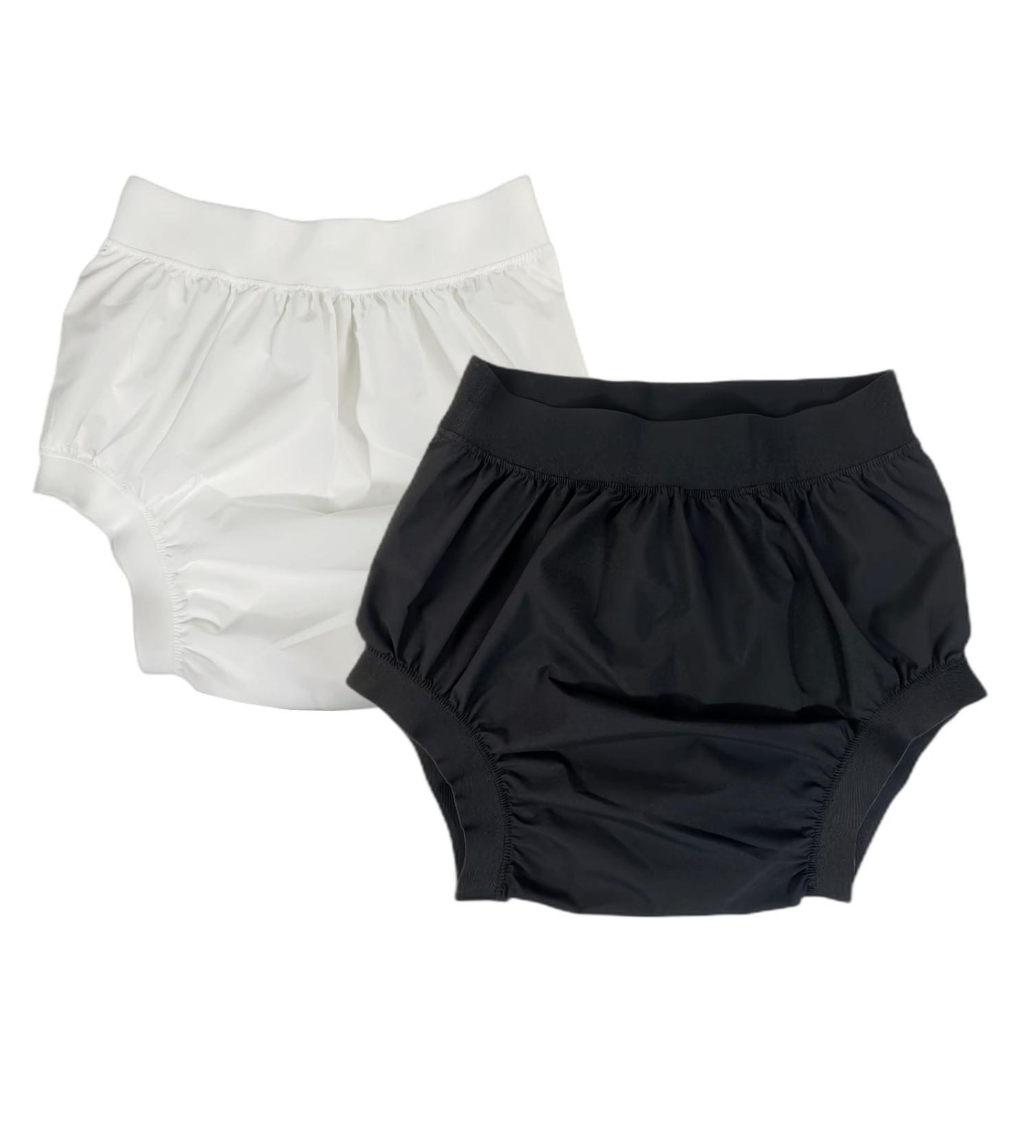 AQX Adult Fabric Diaper Covers - Reusable Waterproof Incontinence Underwear X-Large Black & White 4 Piece Set - Buy Online on GoSupps.com