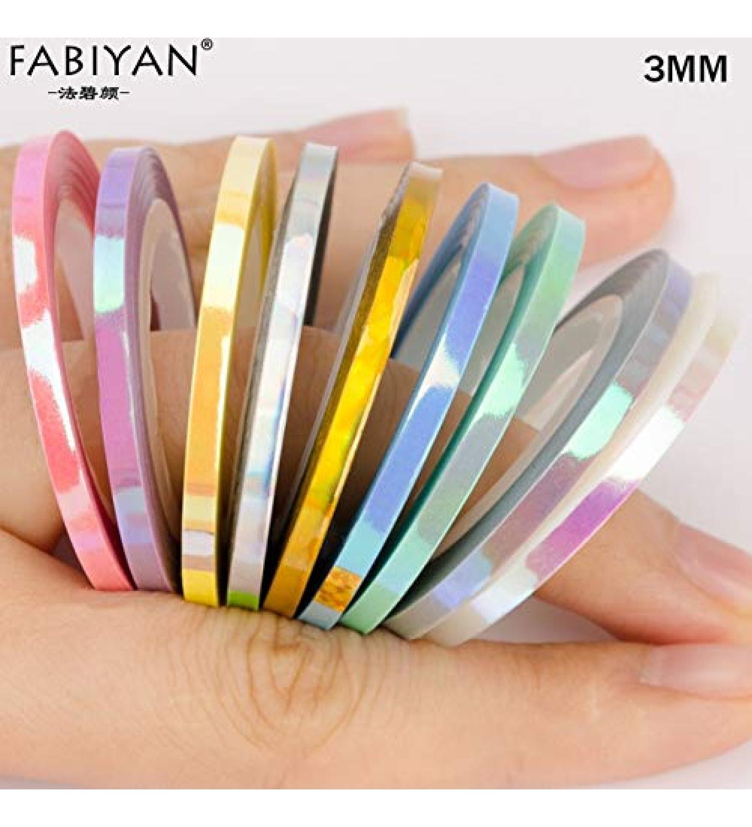 Kamas 9 Rolls Nail Art Striping Tape Set - Aurora Laser Mermaid French UV Gel Polish Sticker Tips Decoration DIY Tool - 3mm Color Option - Buy Online on GoSupps.com