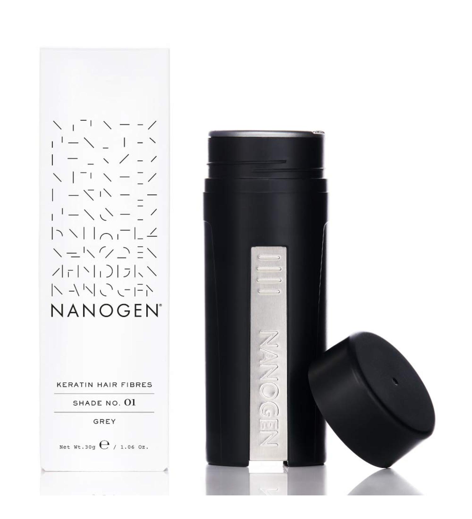 Nanogen Hair Fibres 30g Grey - Instant Hair Thickening Solution - Buy Online on GoSupps.com