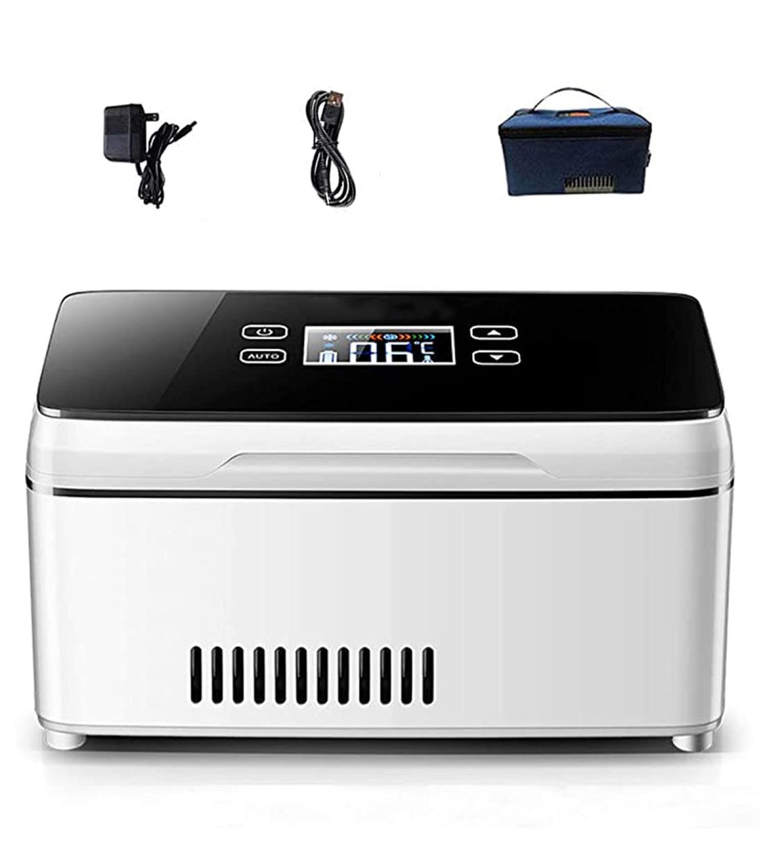 Insulin Refrigerated Box 2-8 Thermostat Drug Reefer Rechargeable Battery USB Charger Portable Car Refrigerators Case Cooler or Travel Home Mini Cooler Fridge 3*Battery - Buy Online on GoSupps.com