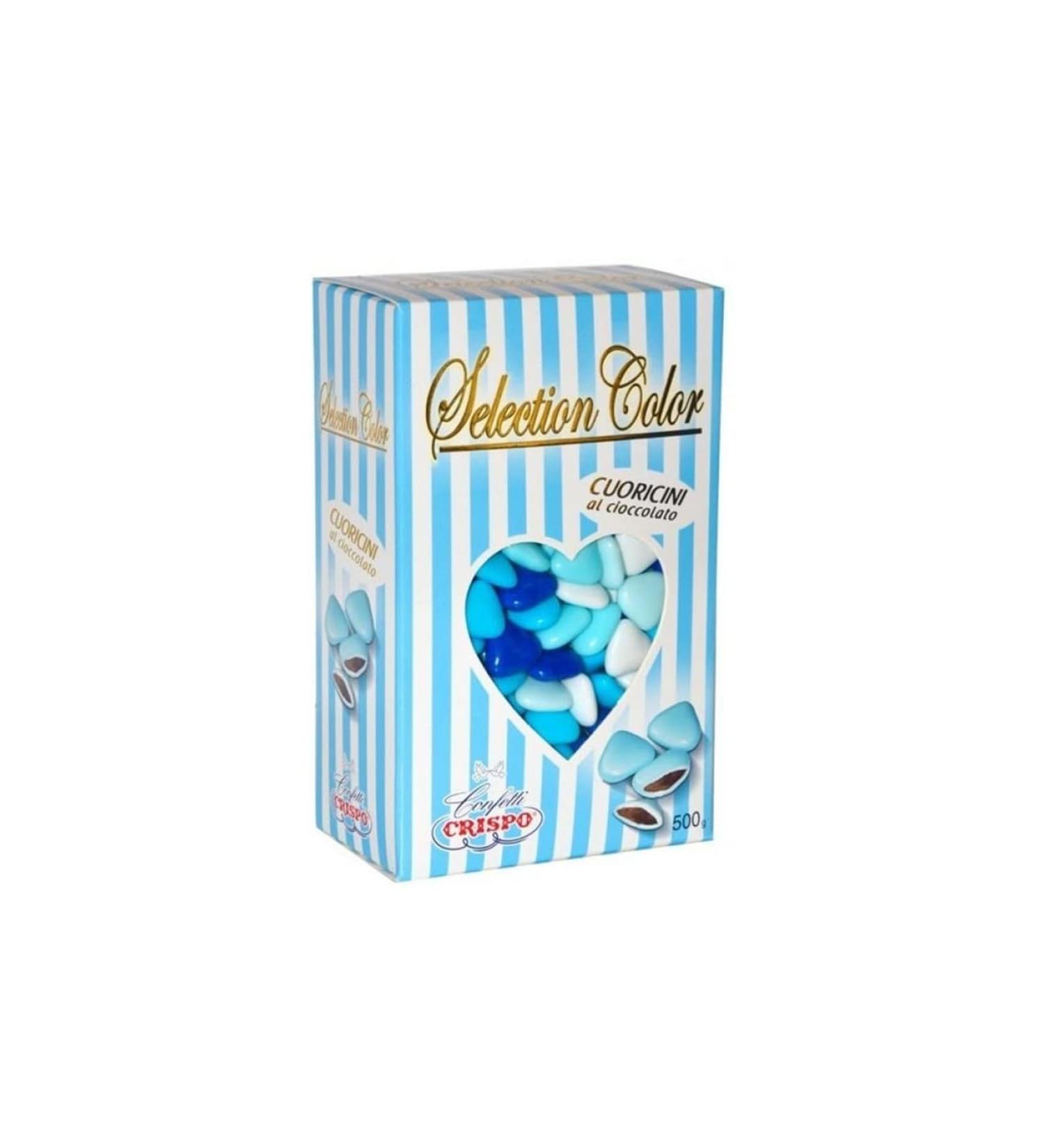 CRISPO DRAGEES | Choisissez la Couleur des Petits Coeurs | BLEU | 500 gr