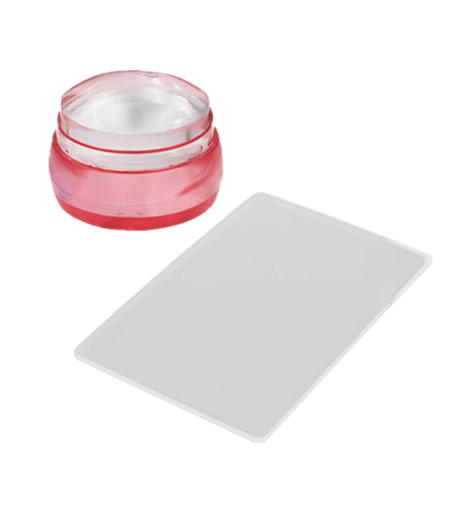 Bodhi2000 Nail Art Stamp Set Wiping-Resistant Silicone Nail Stamp for DIY Nail Decoration Transparent/Red Manicure Tool for Stunning Nail Designs - Buy Online on GoSupps.com