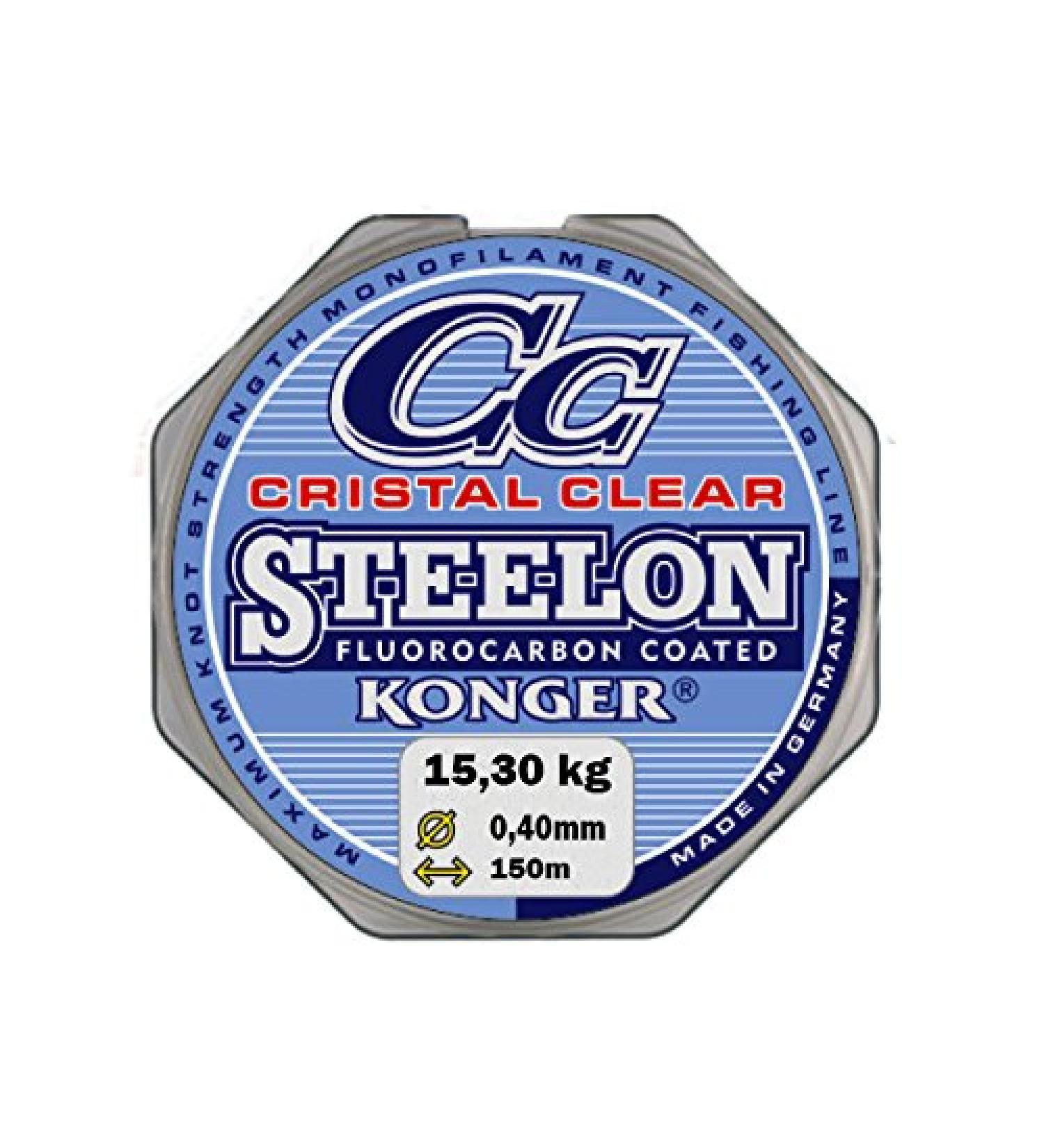 Konger fishing line Cristal Clear Fluorocarbon Coated 0.12-0.50mm/150m Monofilament Super strong! 0.40mm / 15.40kg