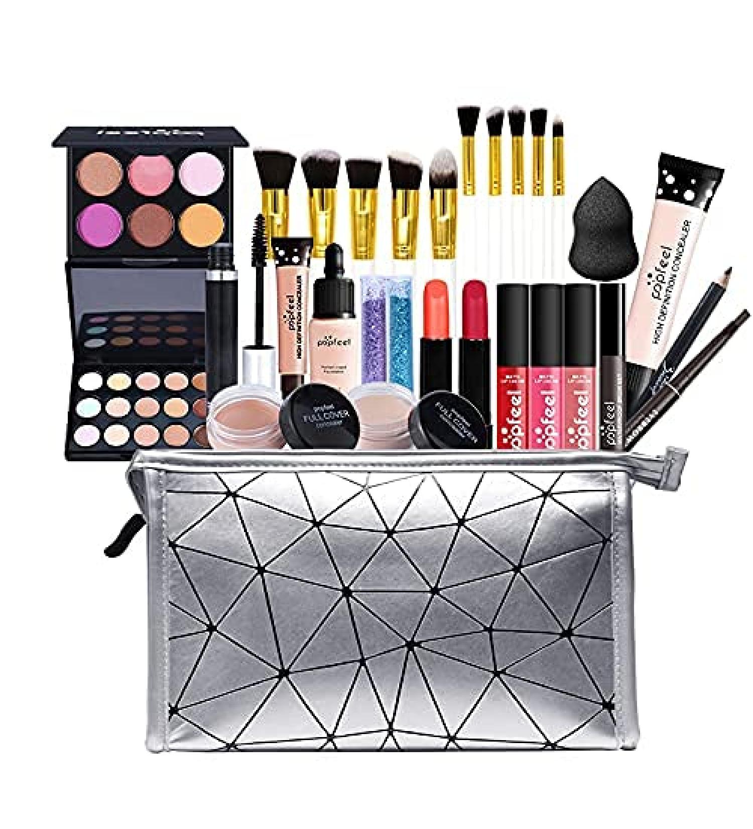 Roseflower 19PC Professional Makeup Set for Teen Girls | Complete Cosmetic Case with Eyeshadow Palette & Portable Storage Bag - Buy Online on GoSupps.com