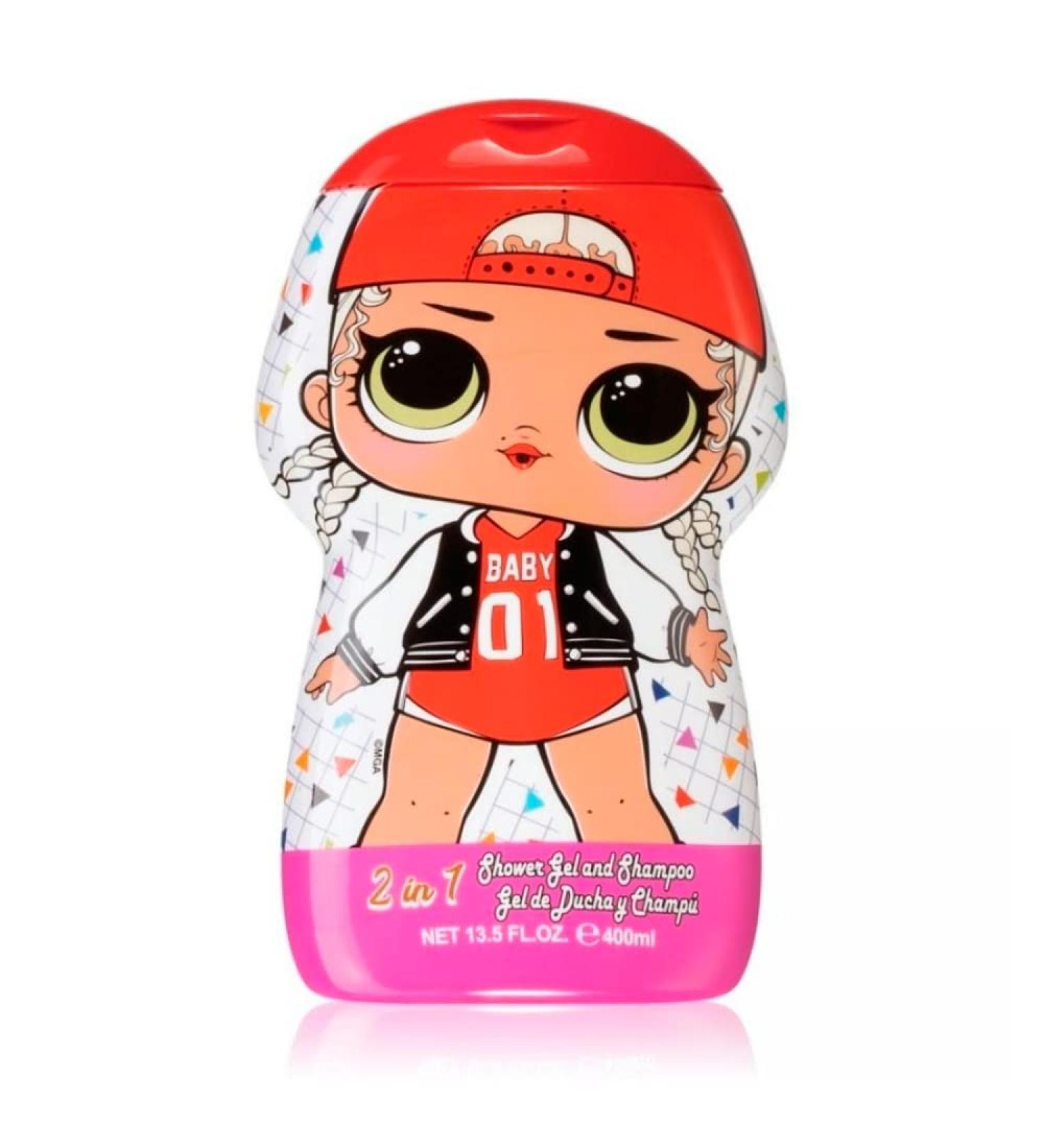 LOL Surprise 2in1 shower gel & shampoo for children 3D figure with fun scent of vanilla jasmine and raspberry 400 ml - Buy Online on GoSupps.com