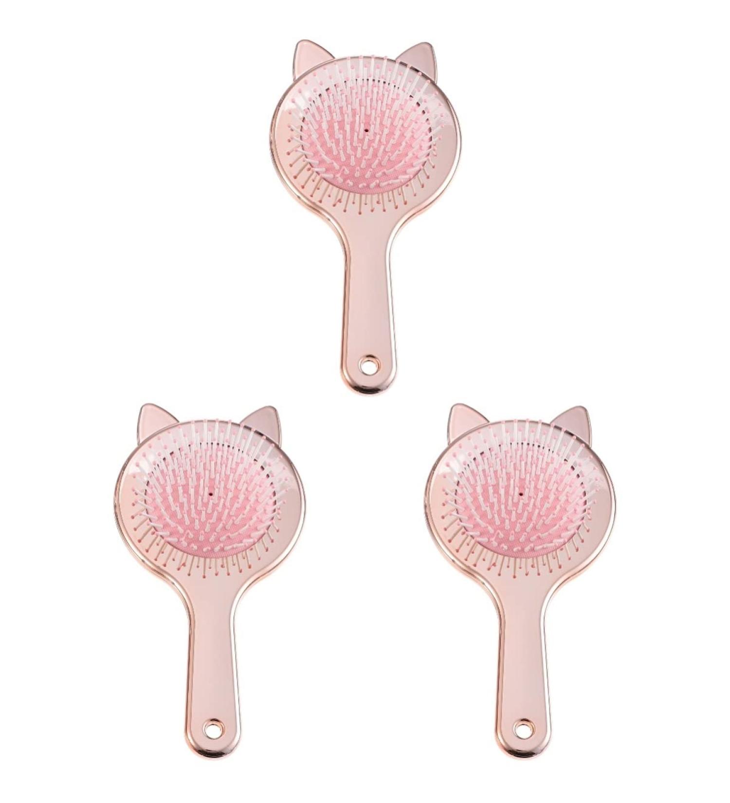FRCOLOR Hair Paddle Detangler Cute Styling Brush Gold Women Brushes Shape Static Portable Shampoo Cartoon Grooming Tool Girls Head Ears No Handle Shaped - Buy Online on GoSupps.com