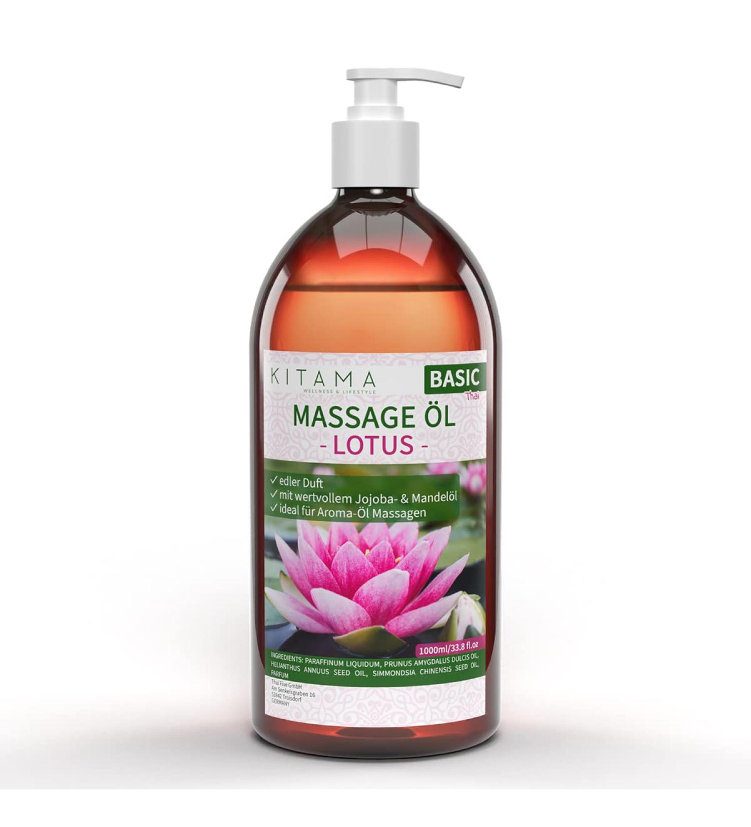 KitaMa 1000ml Lotus Aroma Massage Oil | Nourishing Body & Care Oil for Relaxation | Thai Aromatherapy Oil - Buy Online on GoSupps.com