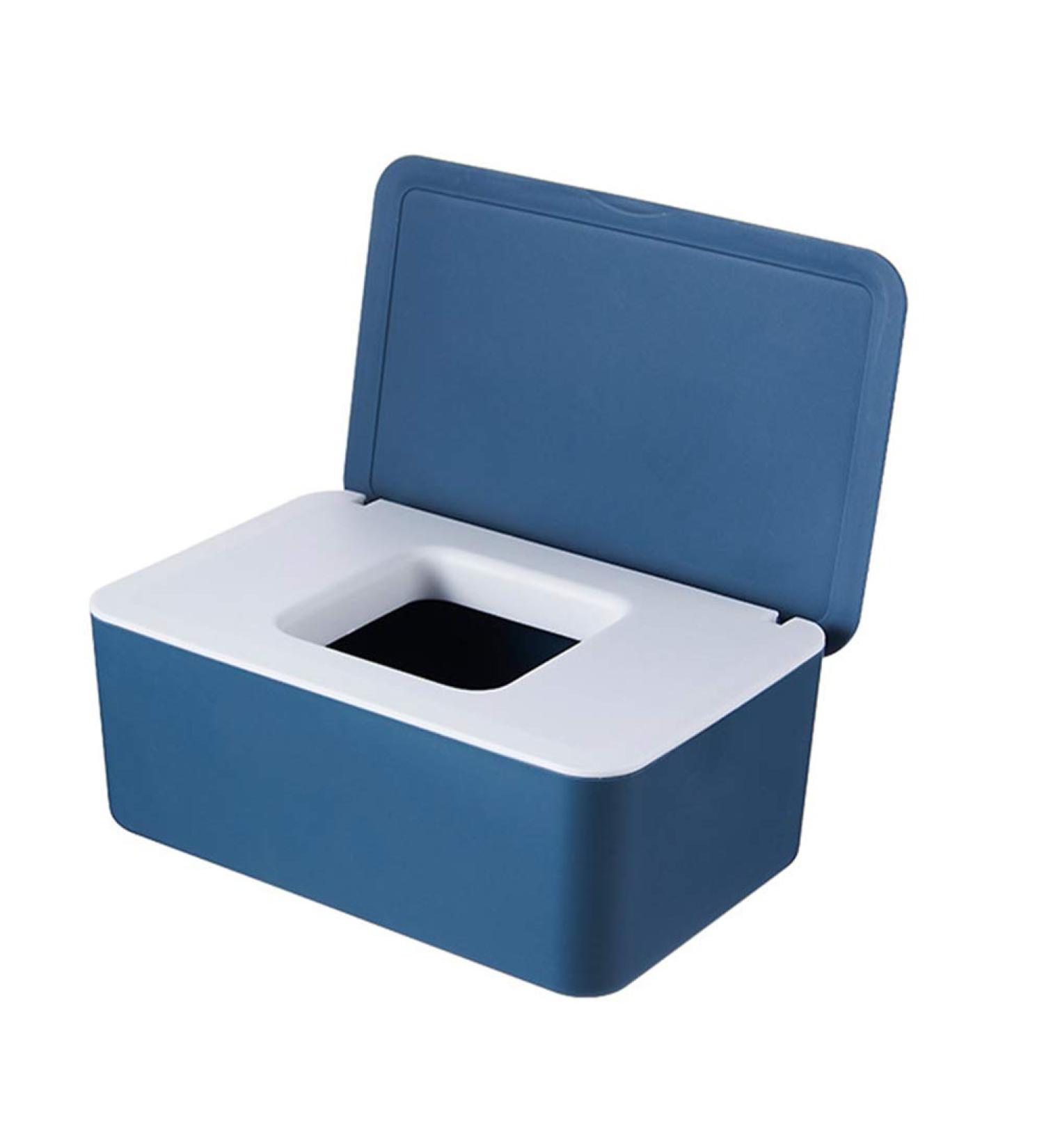 QKFON Storage Box for Wet Wipes - Stylish Blue & White Tissue Holder for Home & Office | Organize Dry & Wet Tissue Paper Napkins & More - Buy Online on GoSupps.com