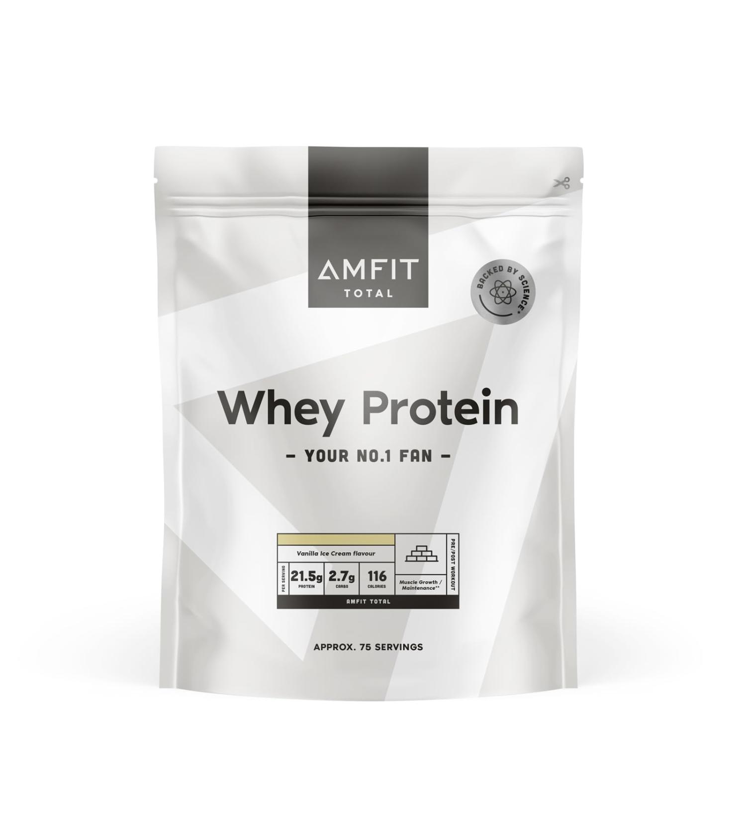 Amfit Nutrition Whey Protein Powder Stracciatella Flavour 2.27kg - 75 Servings - Buy Online on GoSupps.com