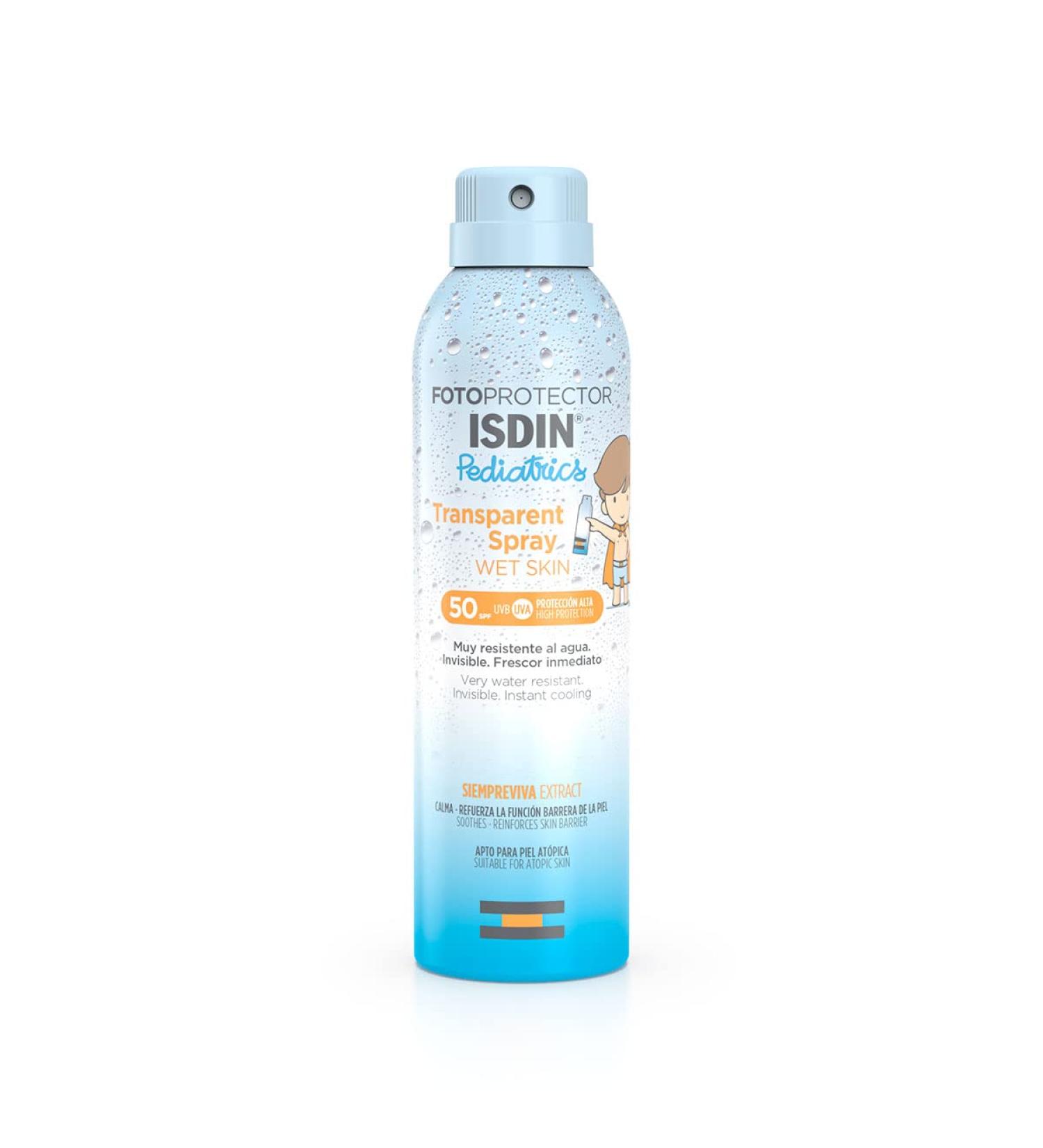 ISDIN Wet Skin Pediatrics Sunscreen Transparent Spray (250ml) | suitable for children from 3 years old onwards | High UVB UVA protection - Buy Online on GoSupps.com