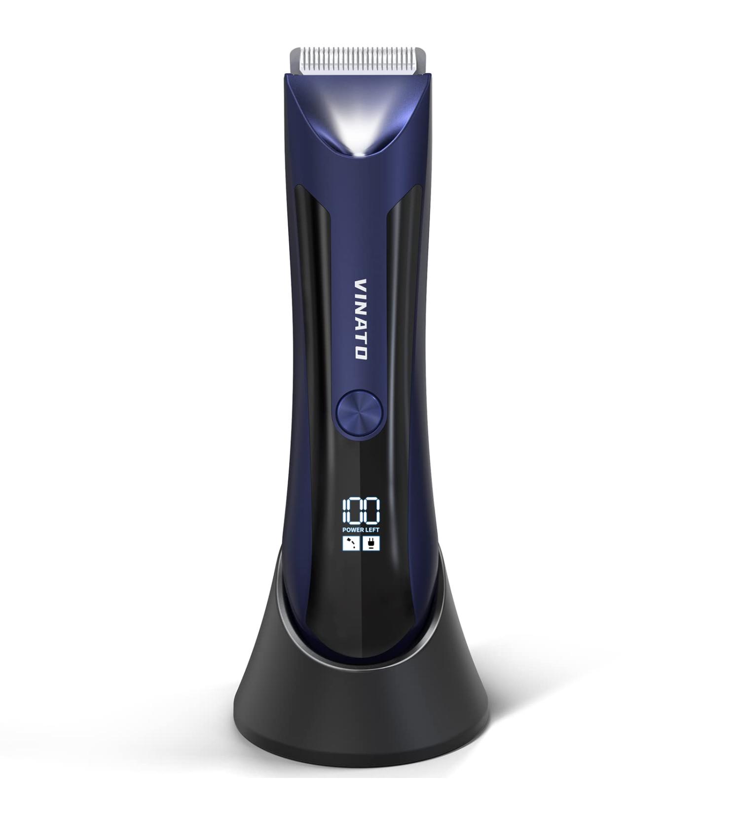 VINATO Electric Body Hair Trimmer - Groin Hair Trimmer for Men Ball Shaver USB Recharge Dock Body Grooming Kit Mens Gifts Waterproof Replaceable Ceramic Blade Male Hygiene Razor