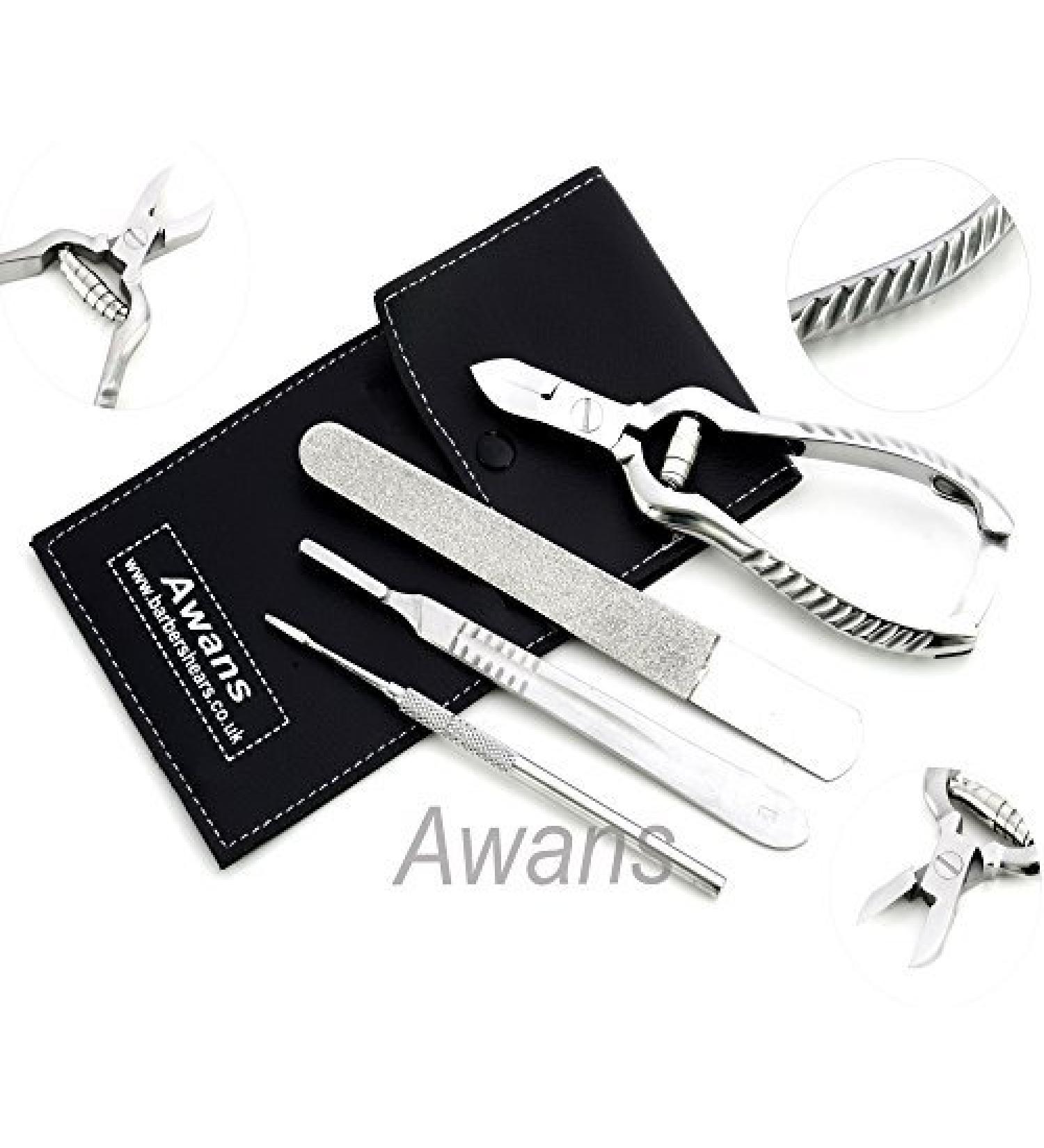 Manicure Pedicure Chiropody Ingrown Toenail Clipper Podiatry Podiatrist Kit 4 Piece with Nail Files - Buy Online on GoSupps.com