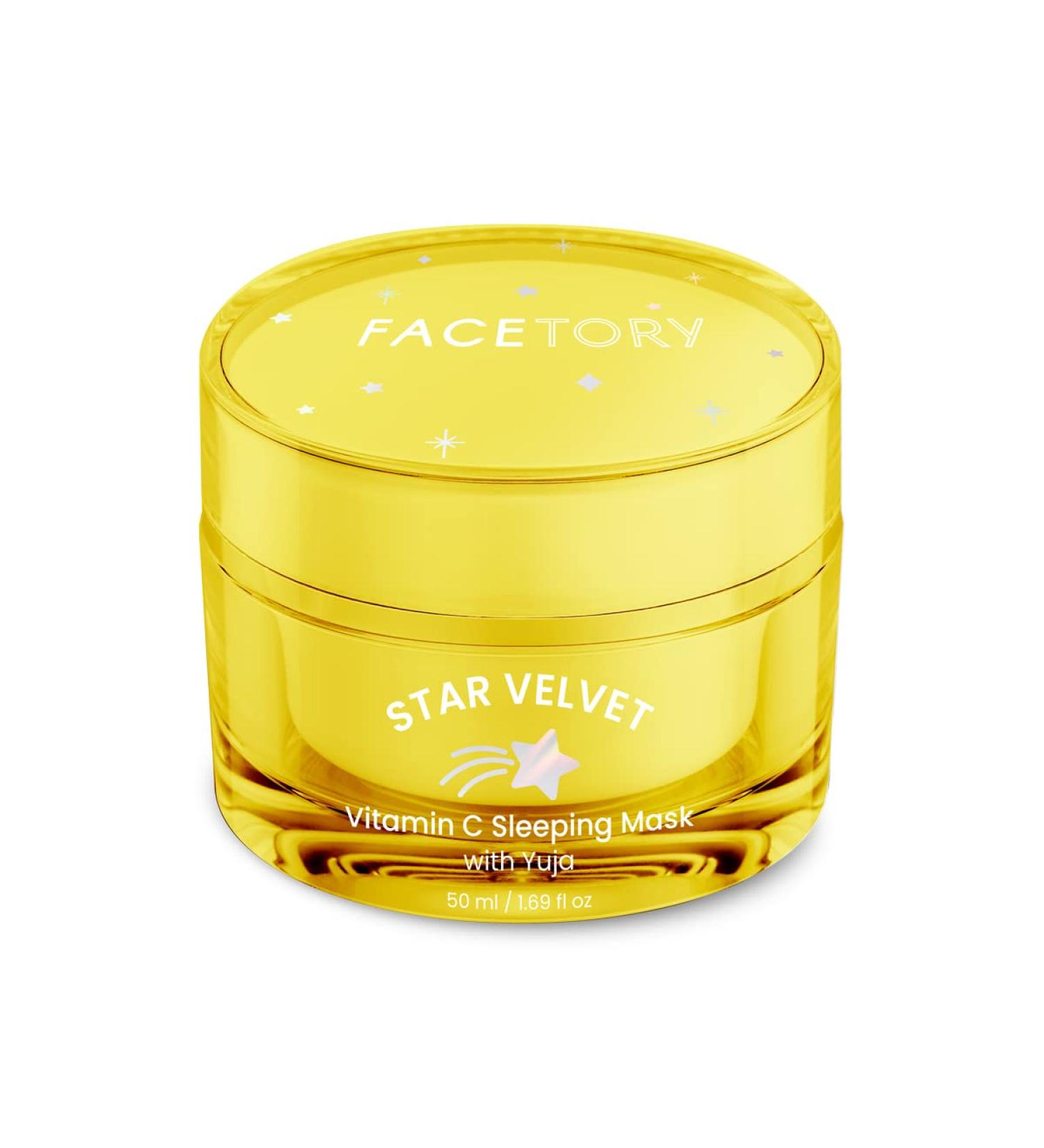 FACETORY Star Velvet Vitamin C Sleeping Mask - Antioxidant Overnight Face Mask for Even Tone & Moisture - Cruelty-Free Fragrance-Free 50ml - Buy Online on GoSupps.com