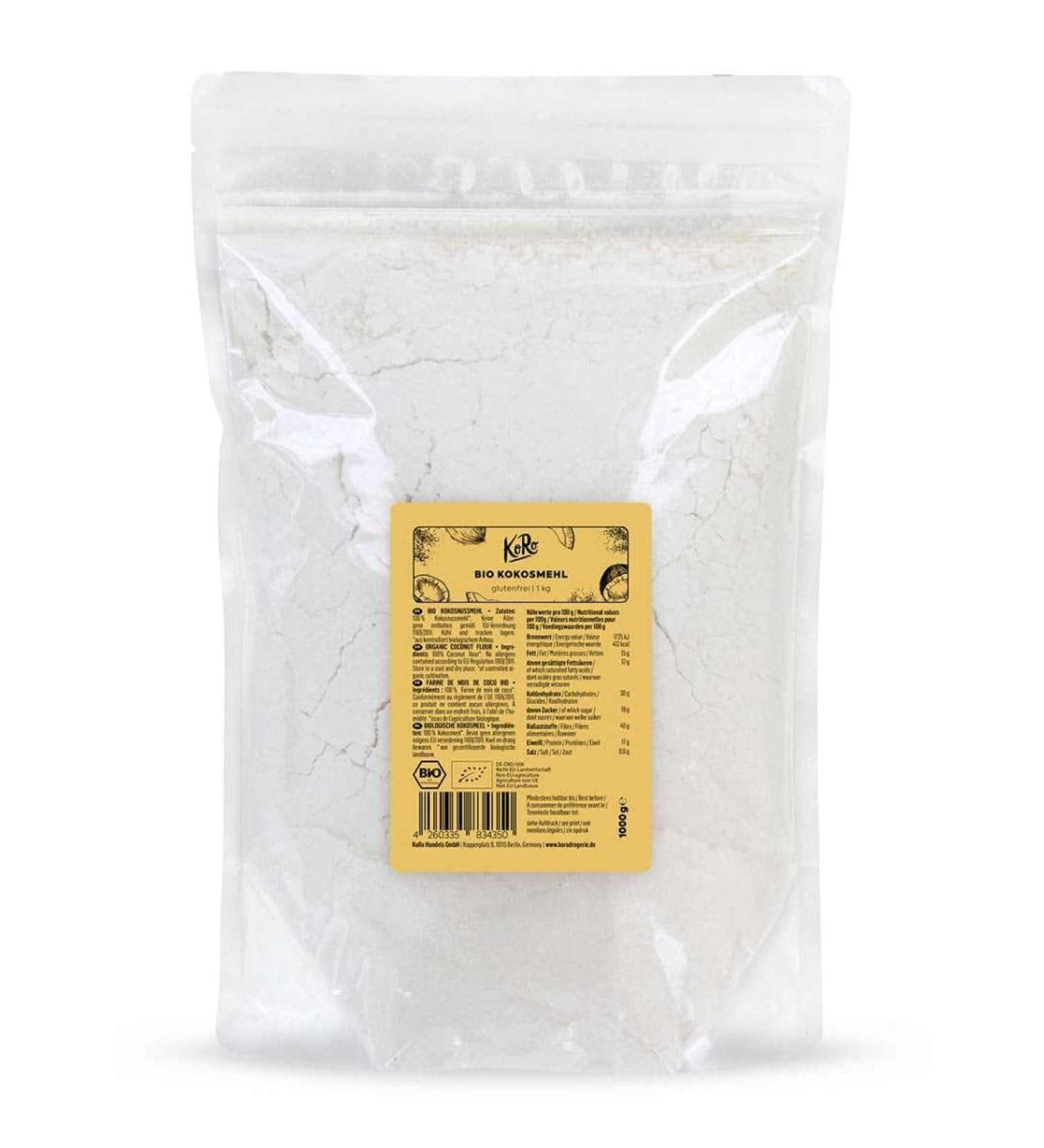 Buy KoRo Organic Coconut Flour 1kg | Gluten-Free & Low-Carb Flour Alternative | High Fiber eCommerce Store - Buy Online on GoSupps.com