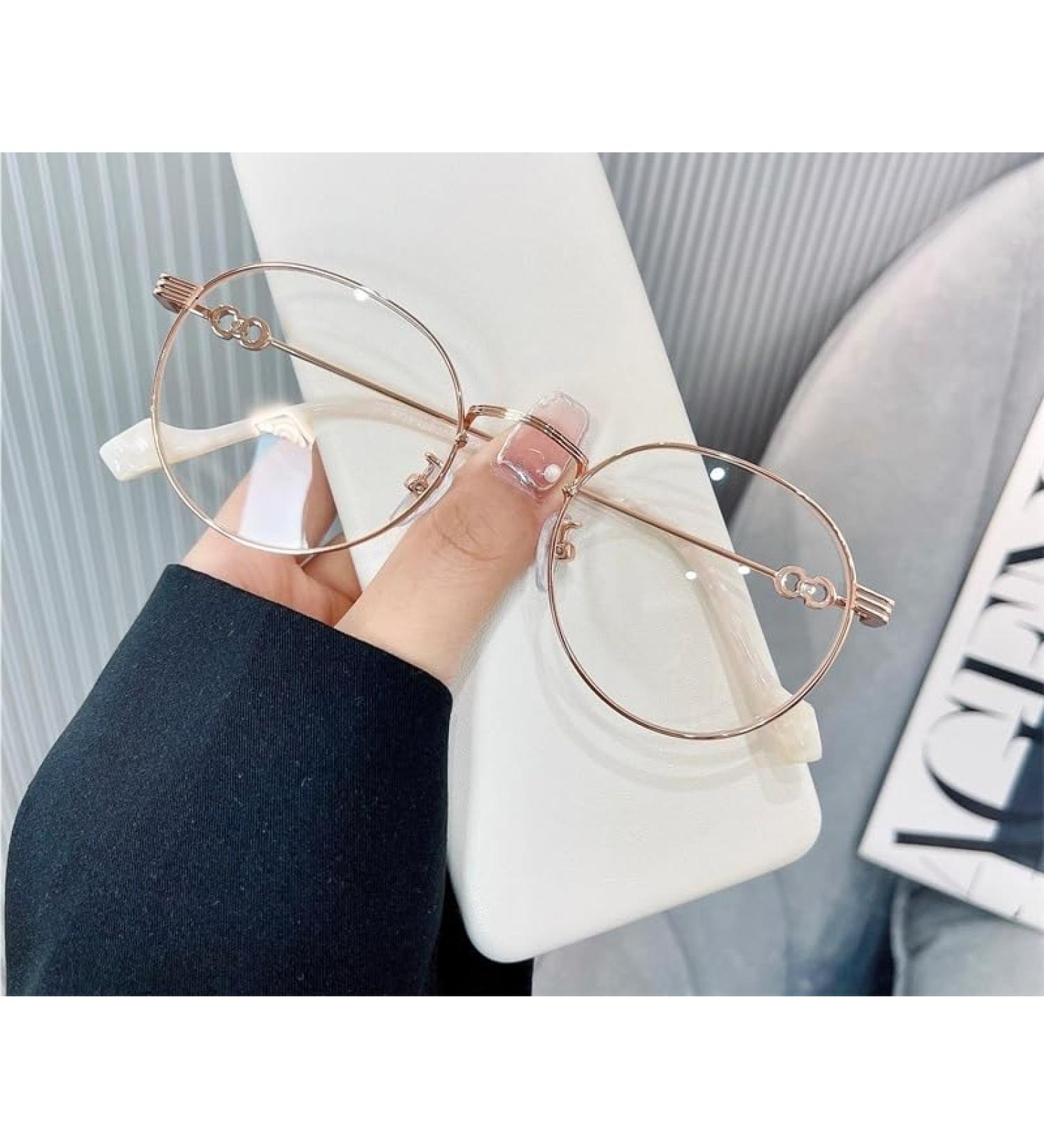Buy New Blue Light Blocking Round Reading Glasses - Anti Eyestrain +300 Rose-Gold | International Shipping Available - Buy Online on GoSupps.com