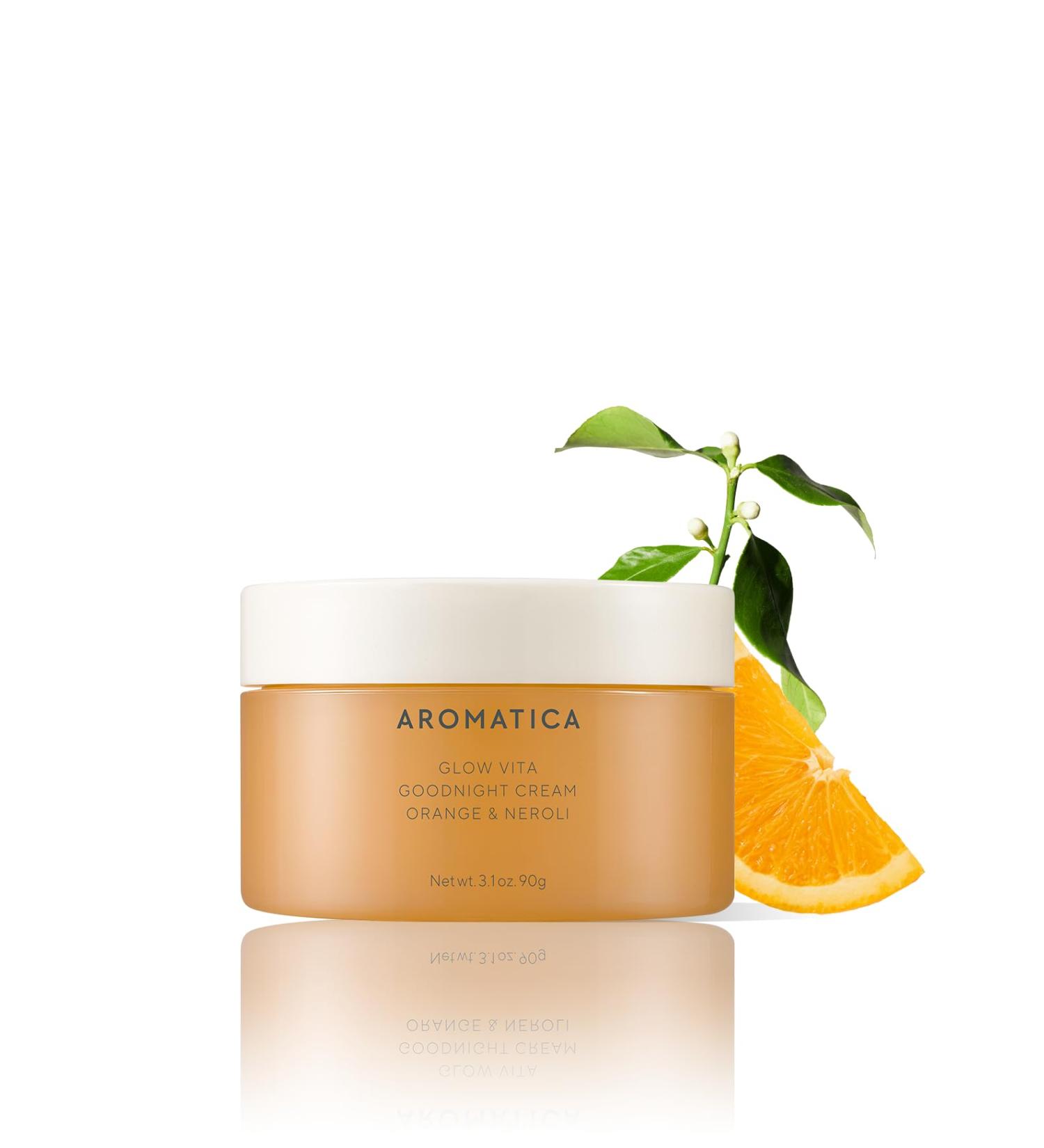 AROMATICA Glow Vita Goodnight Cream - Anti-Aging Night Moisturizer with Vitamin C & 5% Niacinamide for Face & Neck 3.1fl oz/90g - International Shipping Available - Buy Online on GoSupps.com