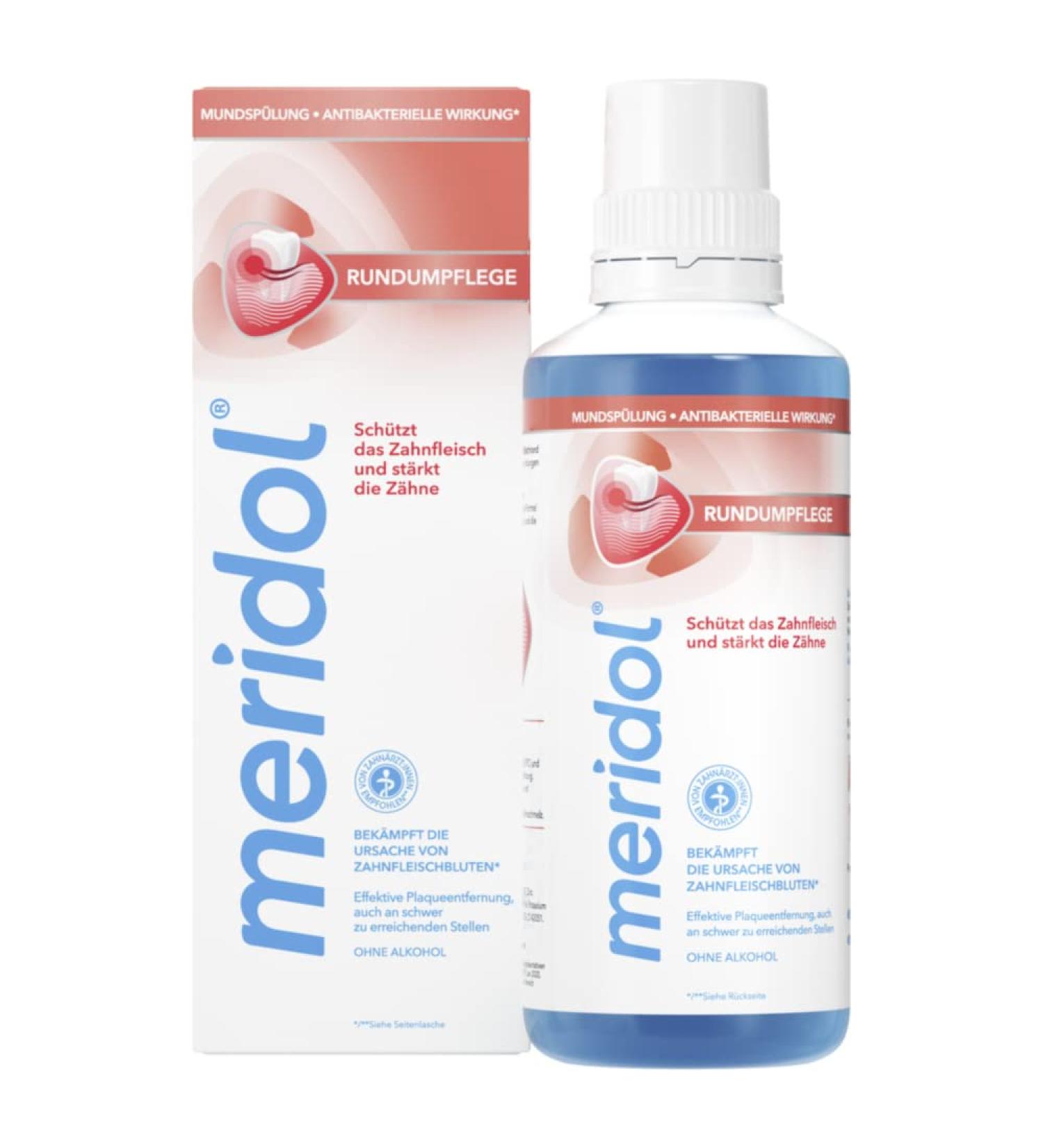 Meridol Mouth Rinse 400ml - Antibacterial Alcohol-Free Protects Gums & Strengthens Teeth | Fresh Breath Solution - Buy Online on GoSupps.com