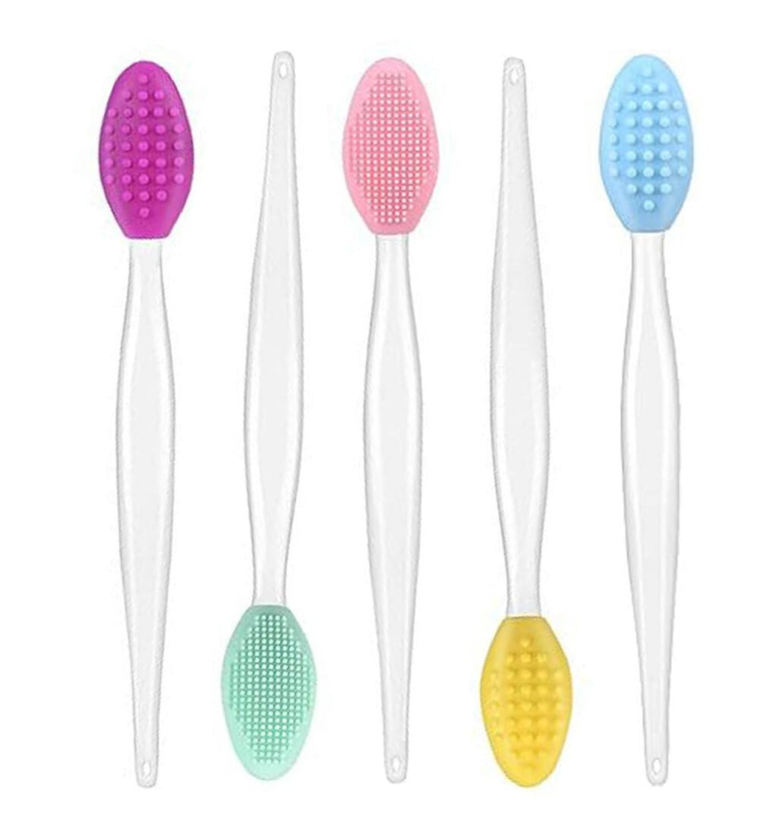 Healeved Lip Brush Tool 5pcs Exfoliating Lip Scrub Brush Double-Sided Silicone Lip Exfoliator Brush Lip Scrubber Brush for - Buy Online on GoSupps.com